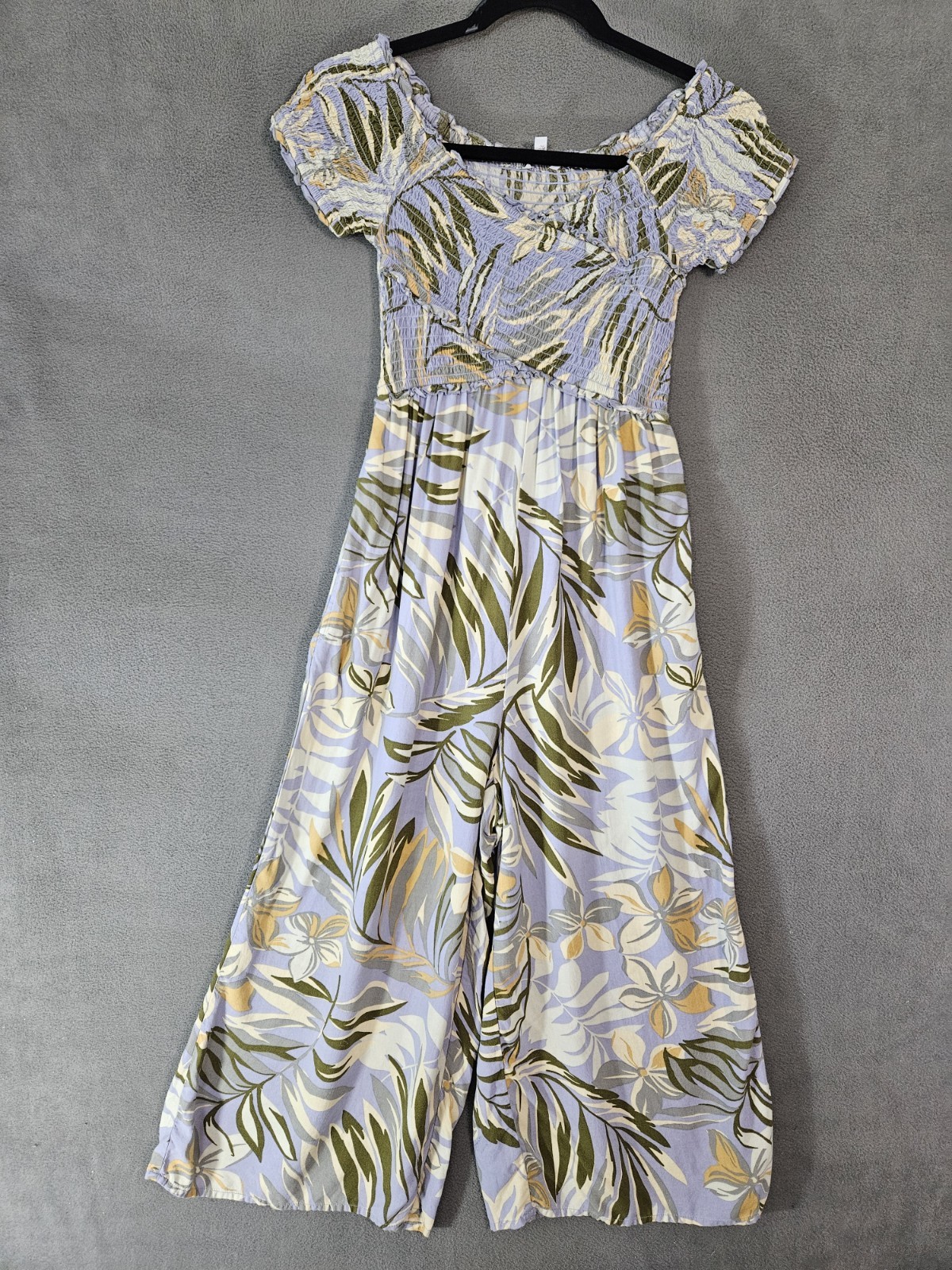 Patrons Of Peace Womens XS Jumpsuit Wide Leg Vacation Of The Shoulder Coastal