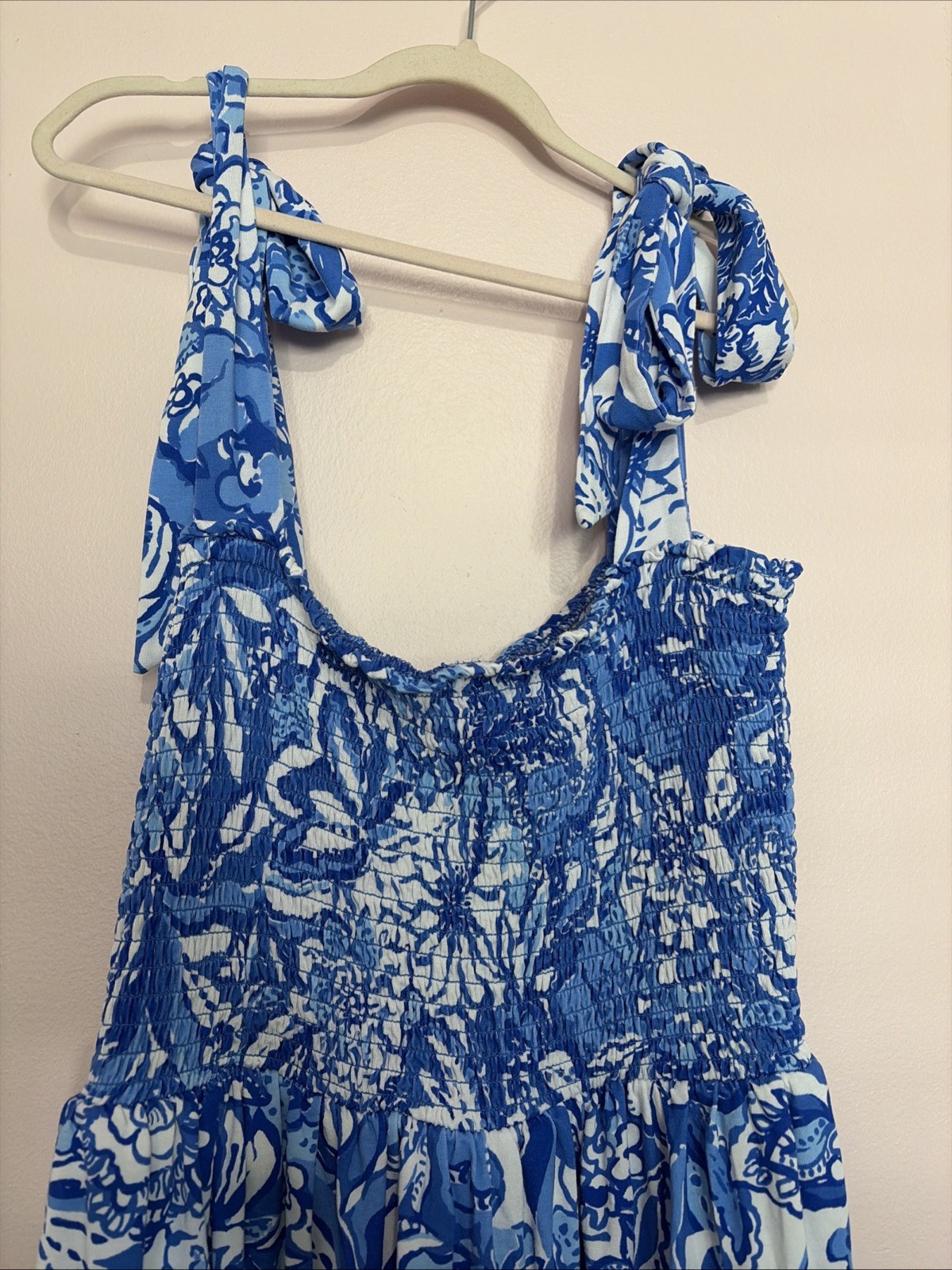 Womens Lilly Pulitzer Flocking Fabulous Rivera Smocked Skirted Romper Size Large