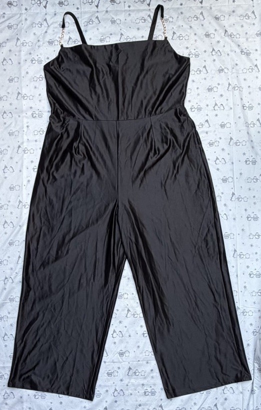 Derek Heart Black Satin Straight Leg Jumpsuits. Size 3X
