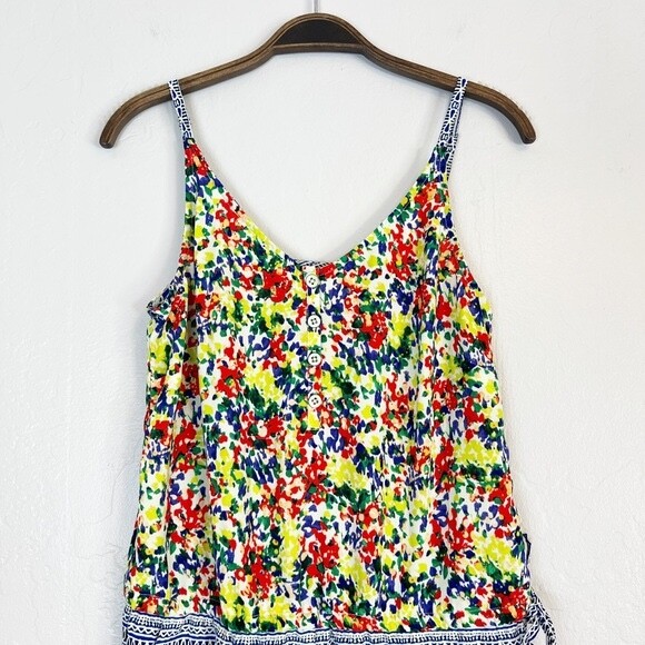 CABI Women’s Size XS Multicolor Fiesta Sleeveless Romper Drawstring Waist #5261
