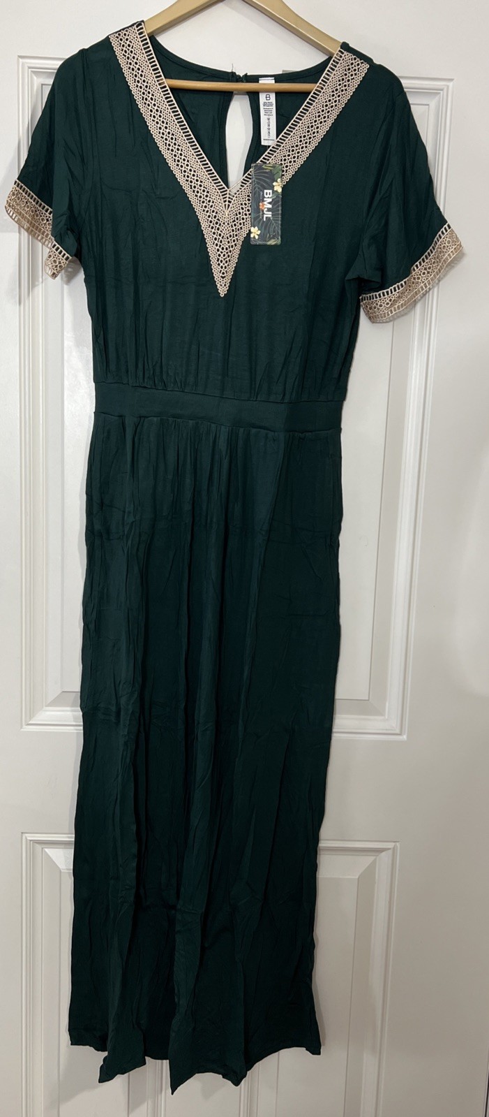 BMJL Womens Jumpsuits Dressy Lace V Neck Business Casual Outfits Size M