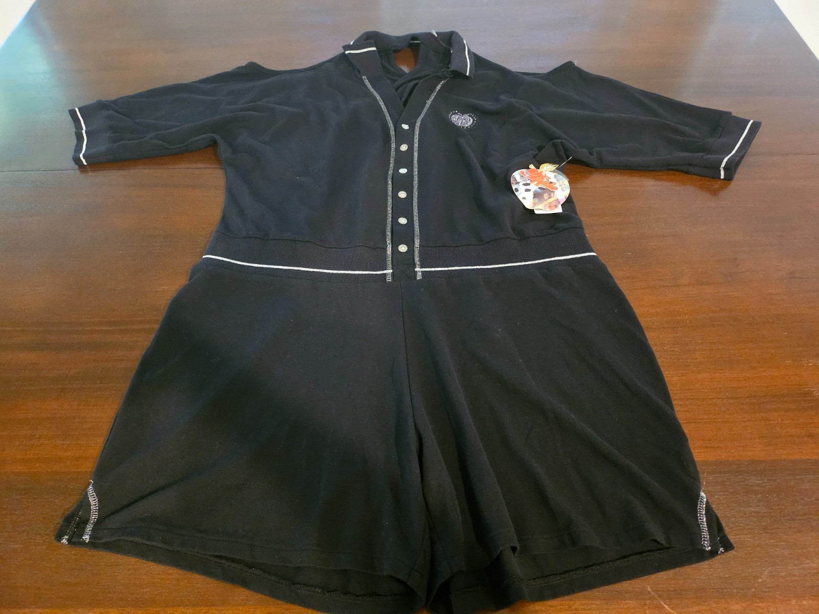 Apple Bottoms Black Romper Coral Reef Twist Back Vintage Y2k NWT Size 1 X