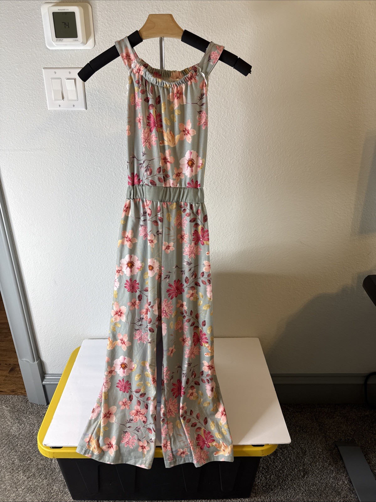 Trend Blossoms Juniors Jumpsuit Wide Leg Floral Print Size 14