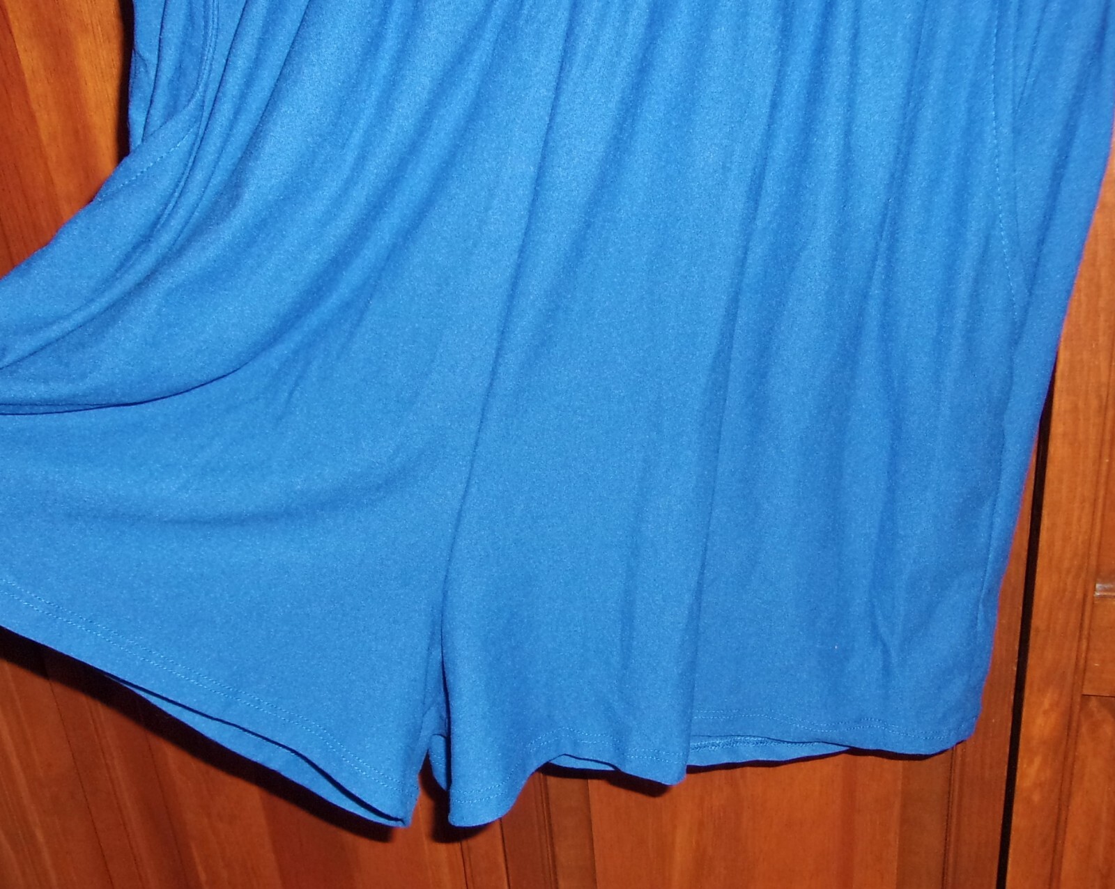 Just Be Romper Womens Blue SS Lightweight POCKETS Keyhole Back – 3X – NWT