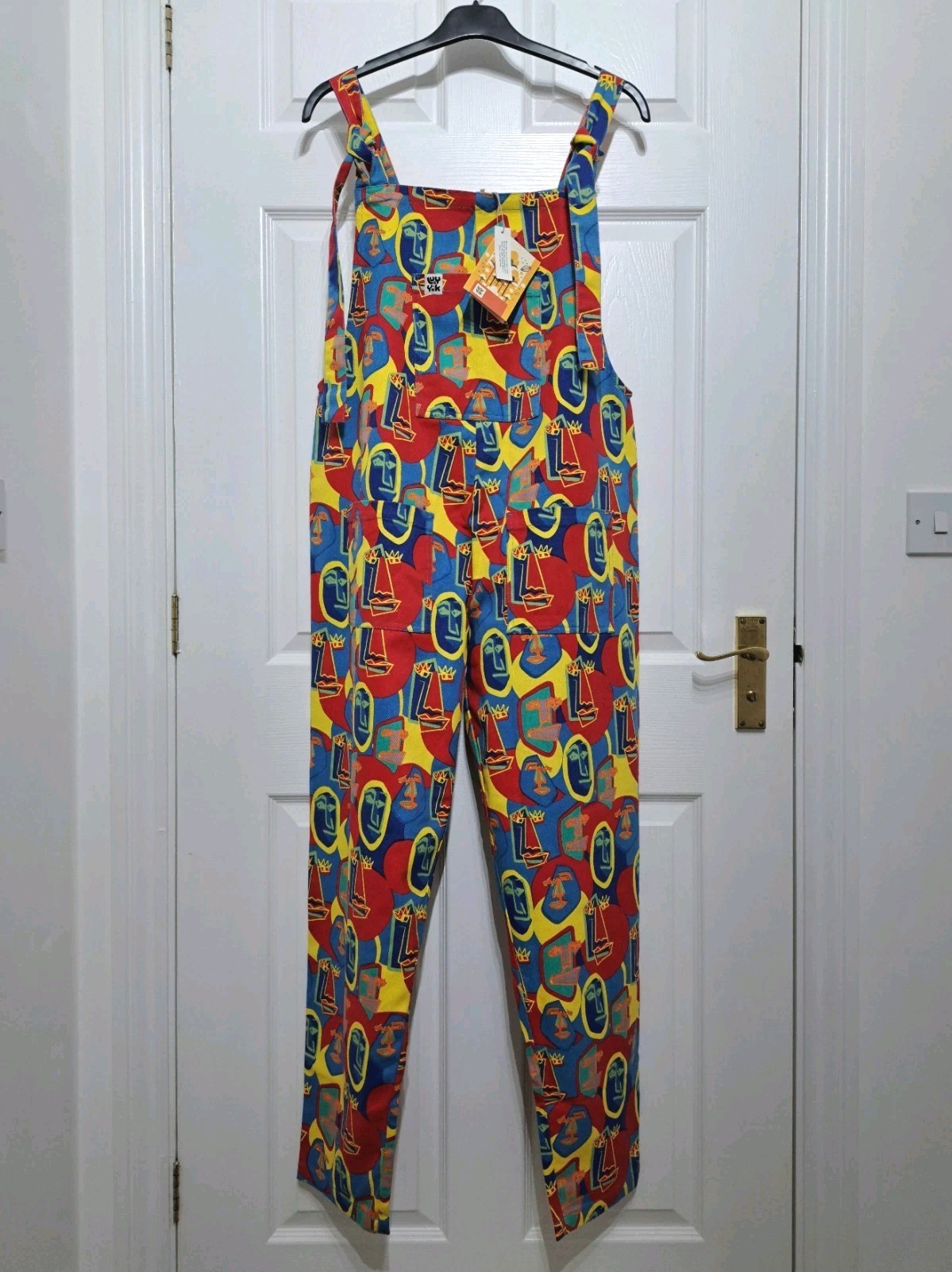 Lucy & Yak Atlas Dungarees Size M 30 Fable Abstract Face Print Ltd Edition BNWT