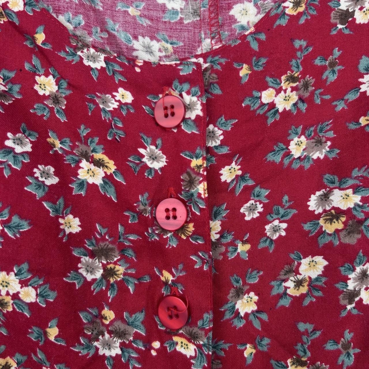 Vintage 80s 90s Rayon Pellini maroon red floral print jumper
