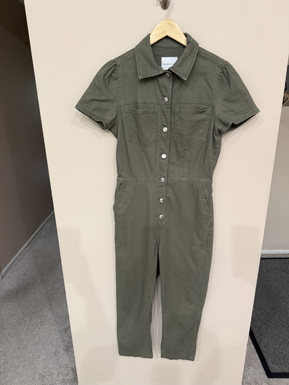 Celebrity Pink Boilersuit Womens Size Small Olive Green Gorpcore Utility Safari