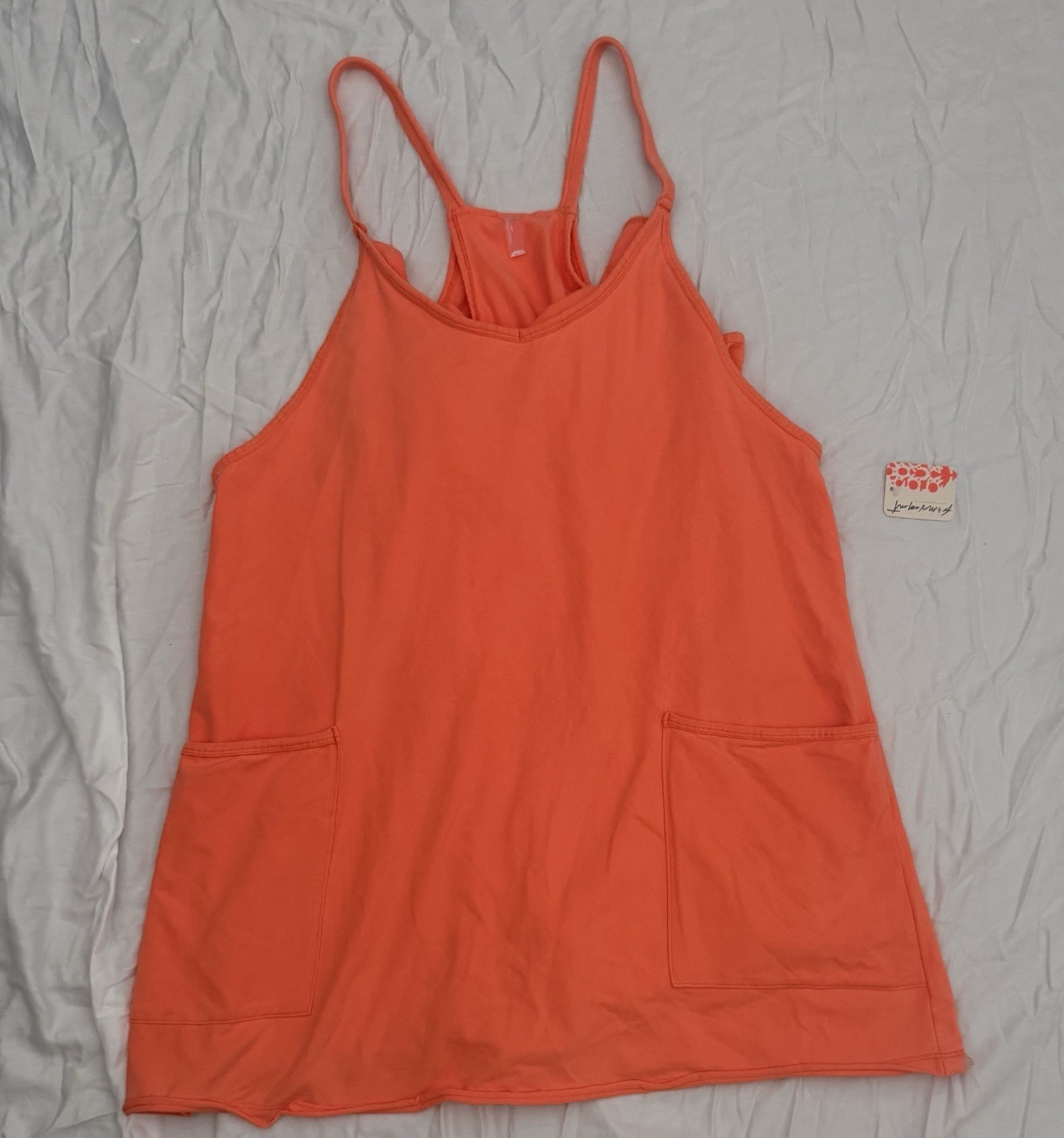 $60 Free People Women’s Medium Hot Shot Mini Dress Romper Blood Orange NWT