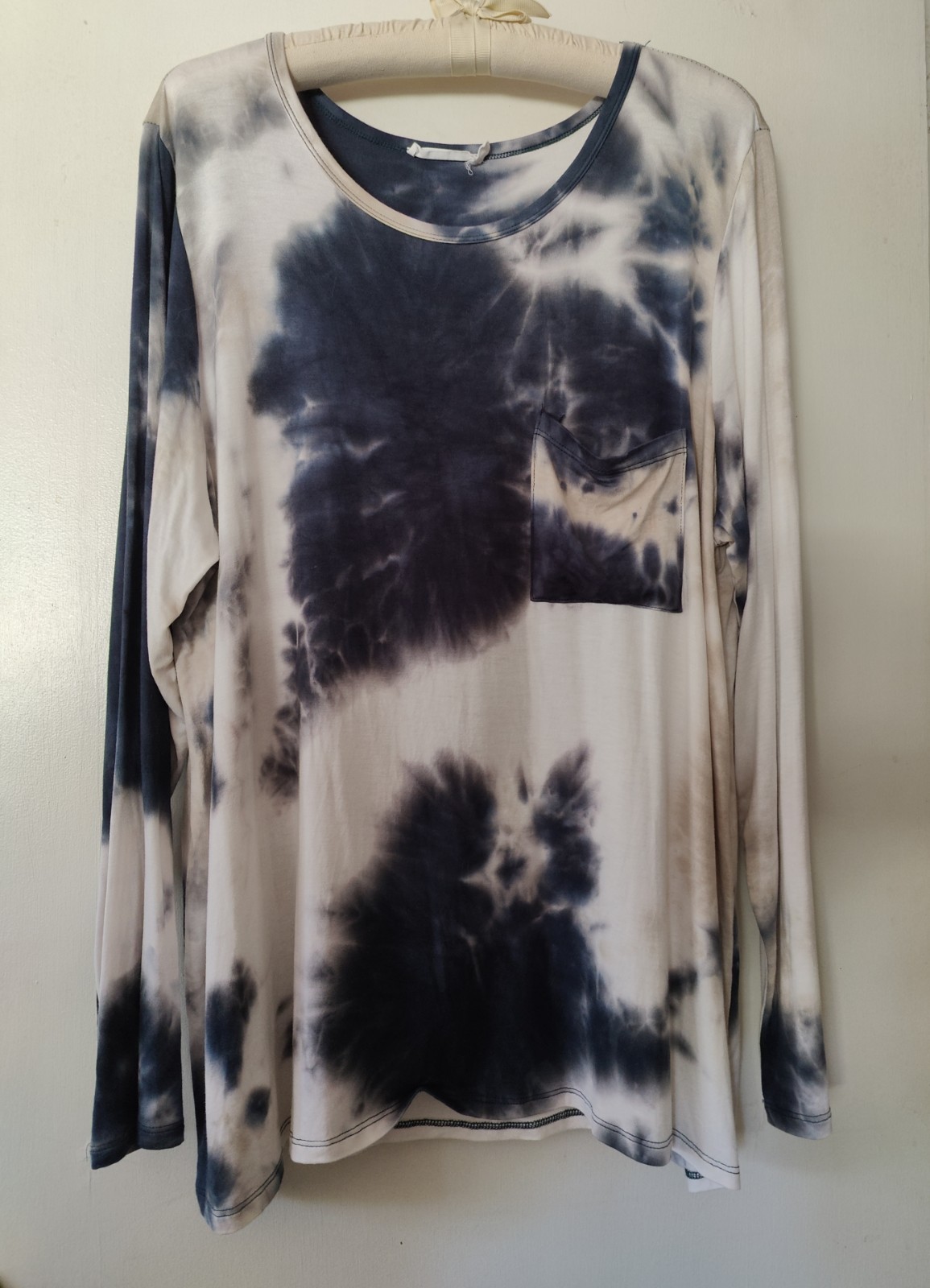 Lush Brand Blue White Tie Dye Top Size 3x