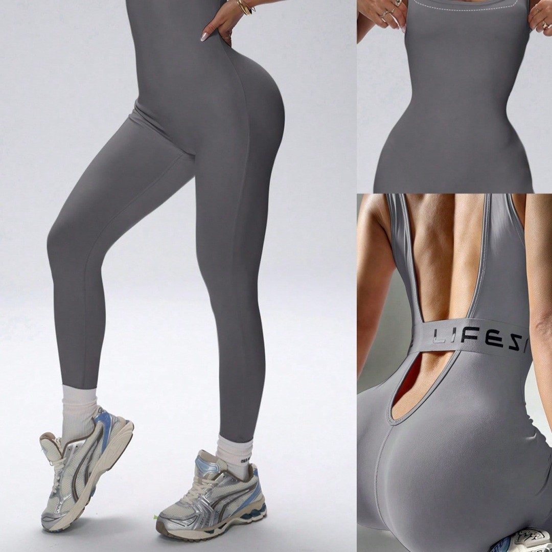 Sleeveless Jumpsuits for Women Seamless Backless One Piece Slim Workout Rompers