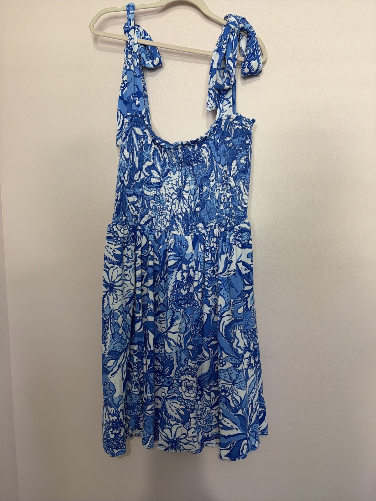 Womens Lilly Pulitzer Flocking Fabulous Rivera Smocked Skirted Romper Size Large