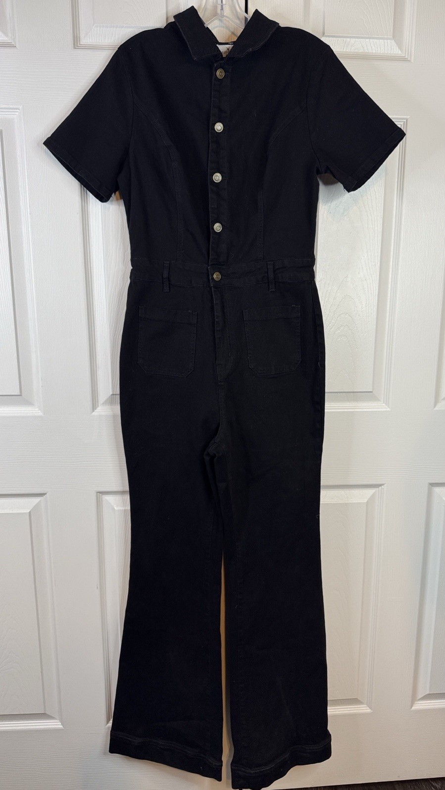 Windsor Black Denim Short Sleeve Jumpsuit Size M