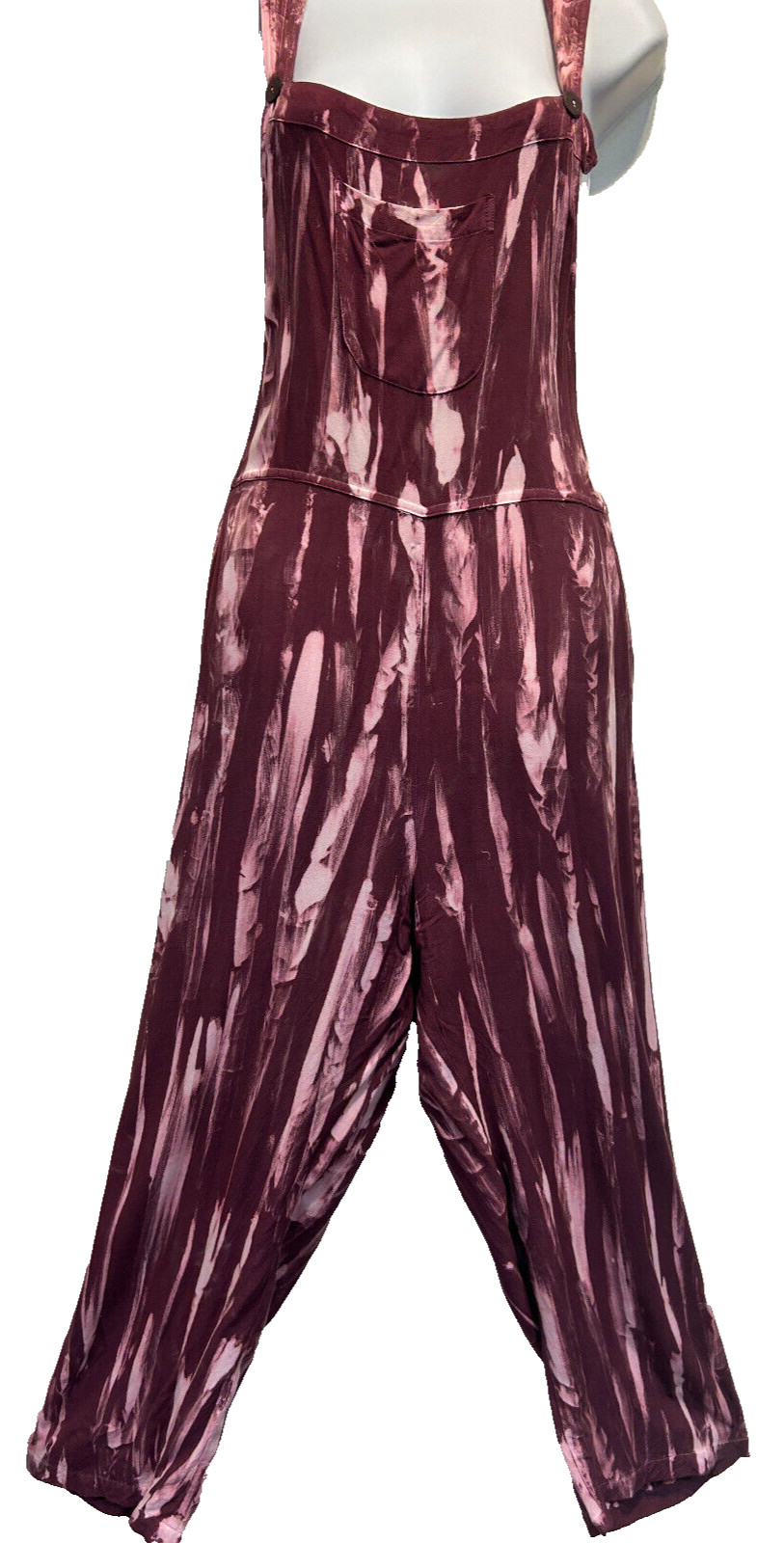 SACRED THREADS tie dye hippie rayon OVERALLS ROMPER JUMPSUIT JUMPER O/S fit L