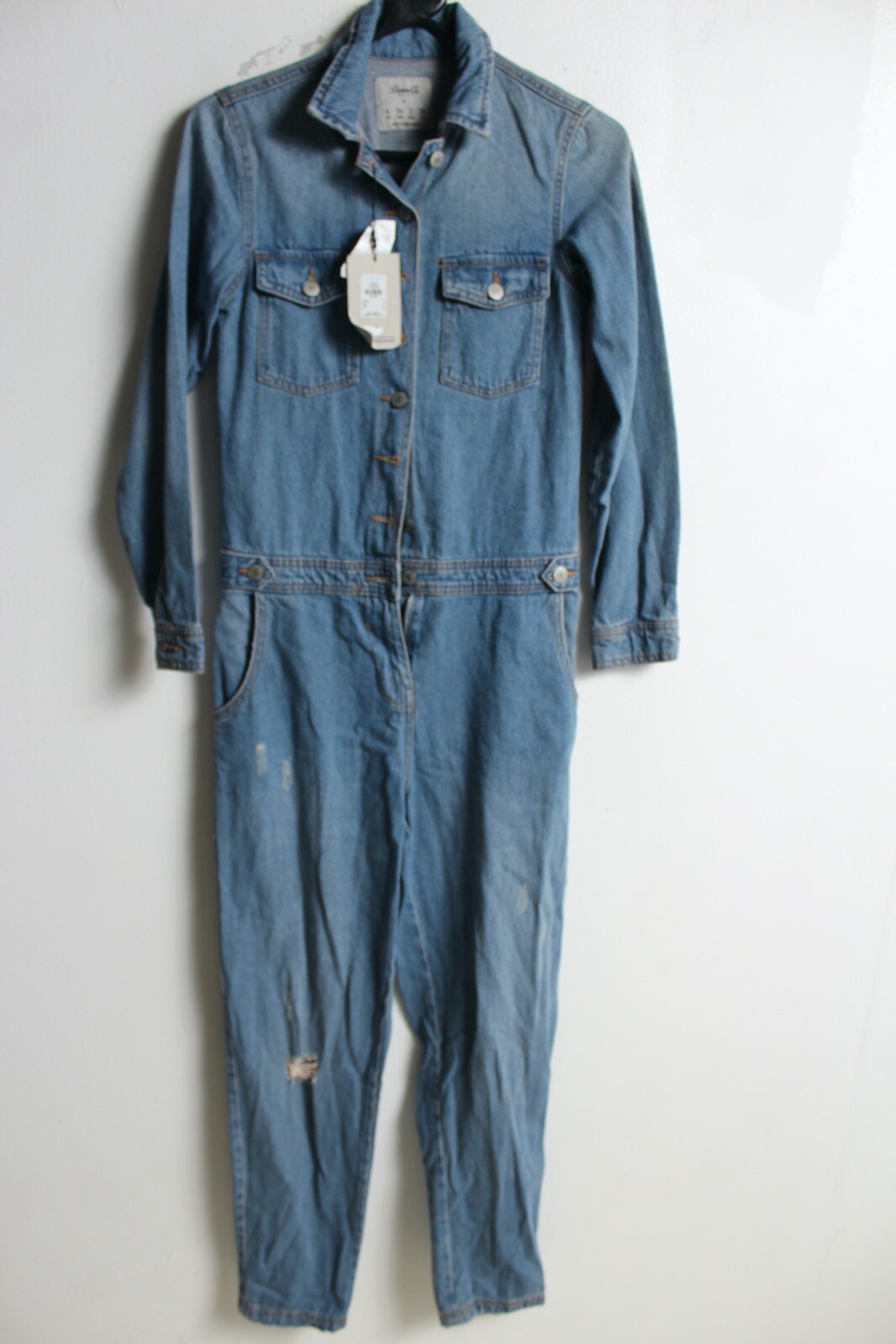 Primark Womens Denim Boilersuit – Black – Size 6 – NEW (k35)