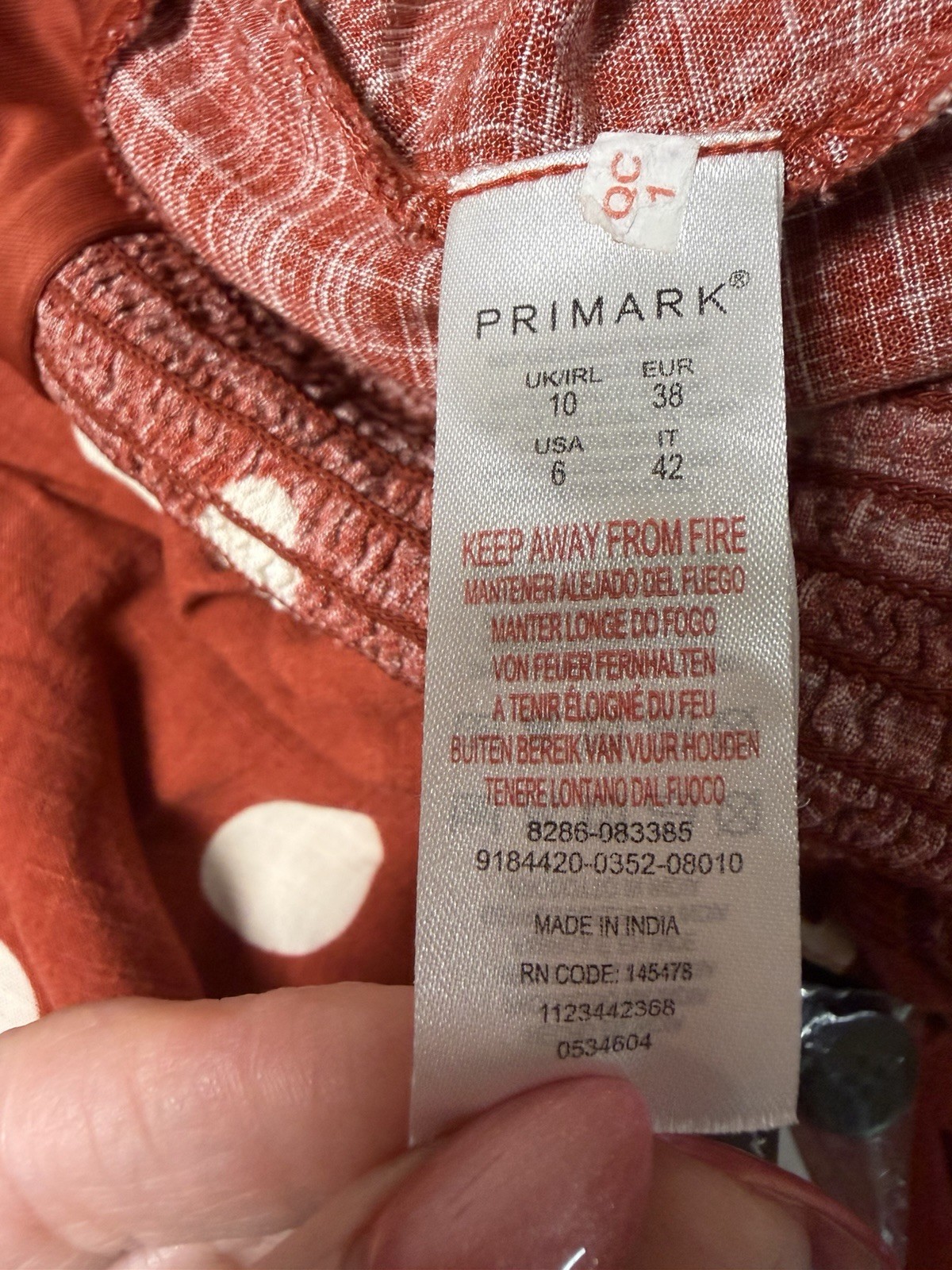 Primark Overall Jumper Polka Dot Red Women’s Sz 6 Crop Jumpsuit NWT