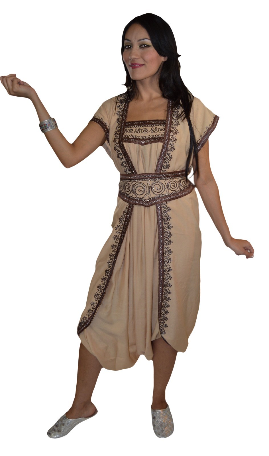 Caftan Jumpsuit Playsuit Romper Kaftan Moroccan Bodysuit Women Sleeveless Beige