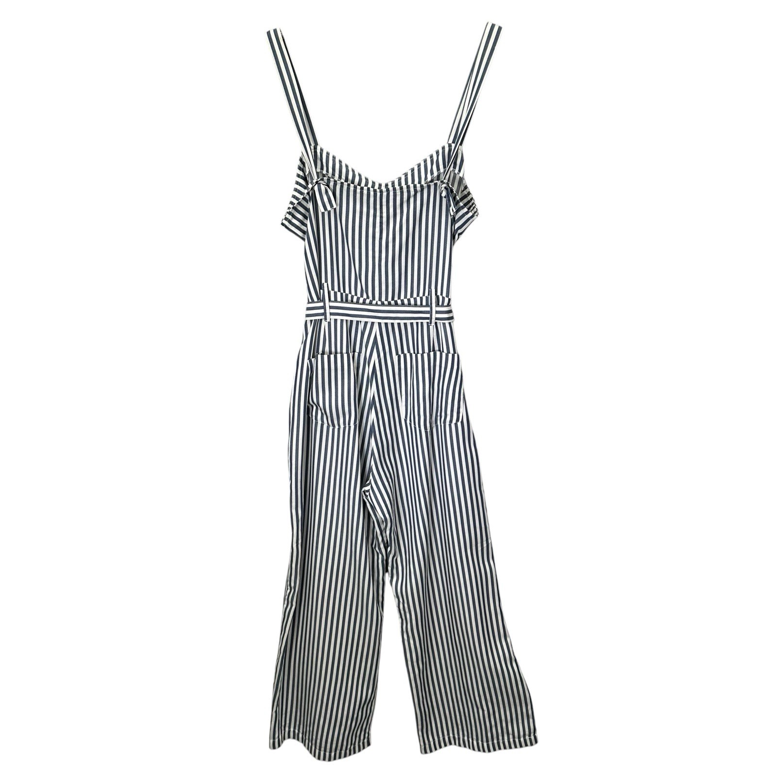 Paige For Anthropologie Emma Jumpsuit in White & Navy Summer Size Medium