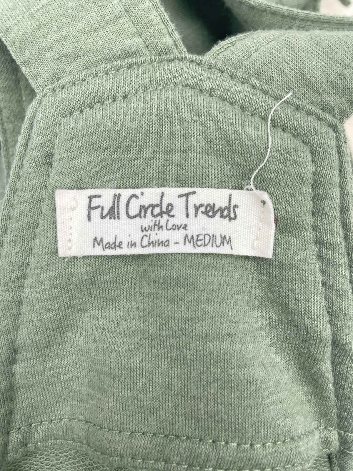 Junior Medium Green Shortalls Romper Shorts Jersey Knit Full Circle Trends