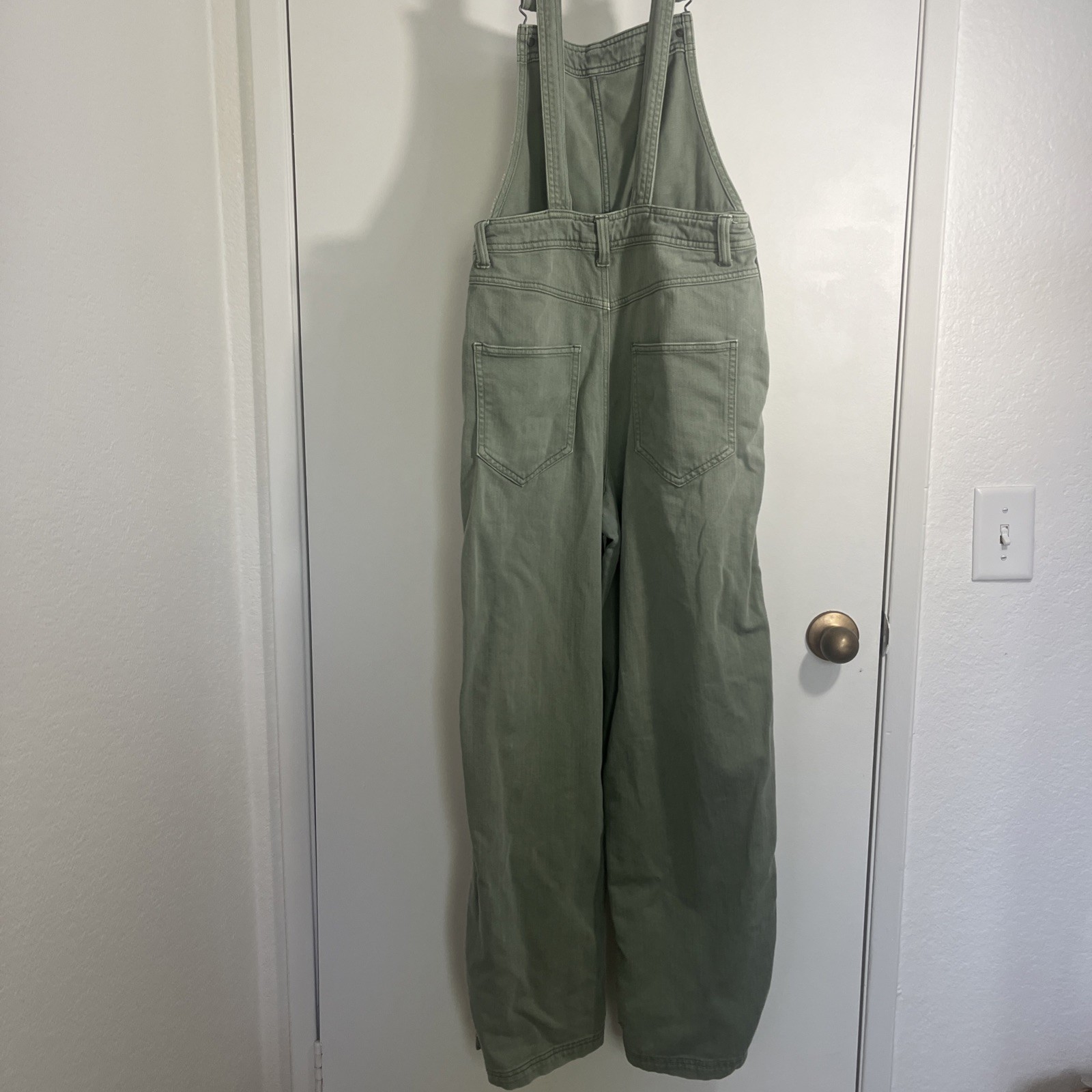 Aerie Green Cotton Overalls Sz XS/TP Jumpsuit Straight Leg Boho Women’s Garden