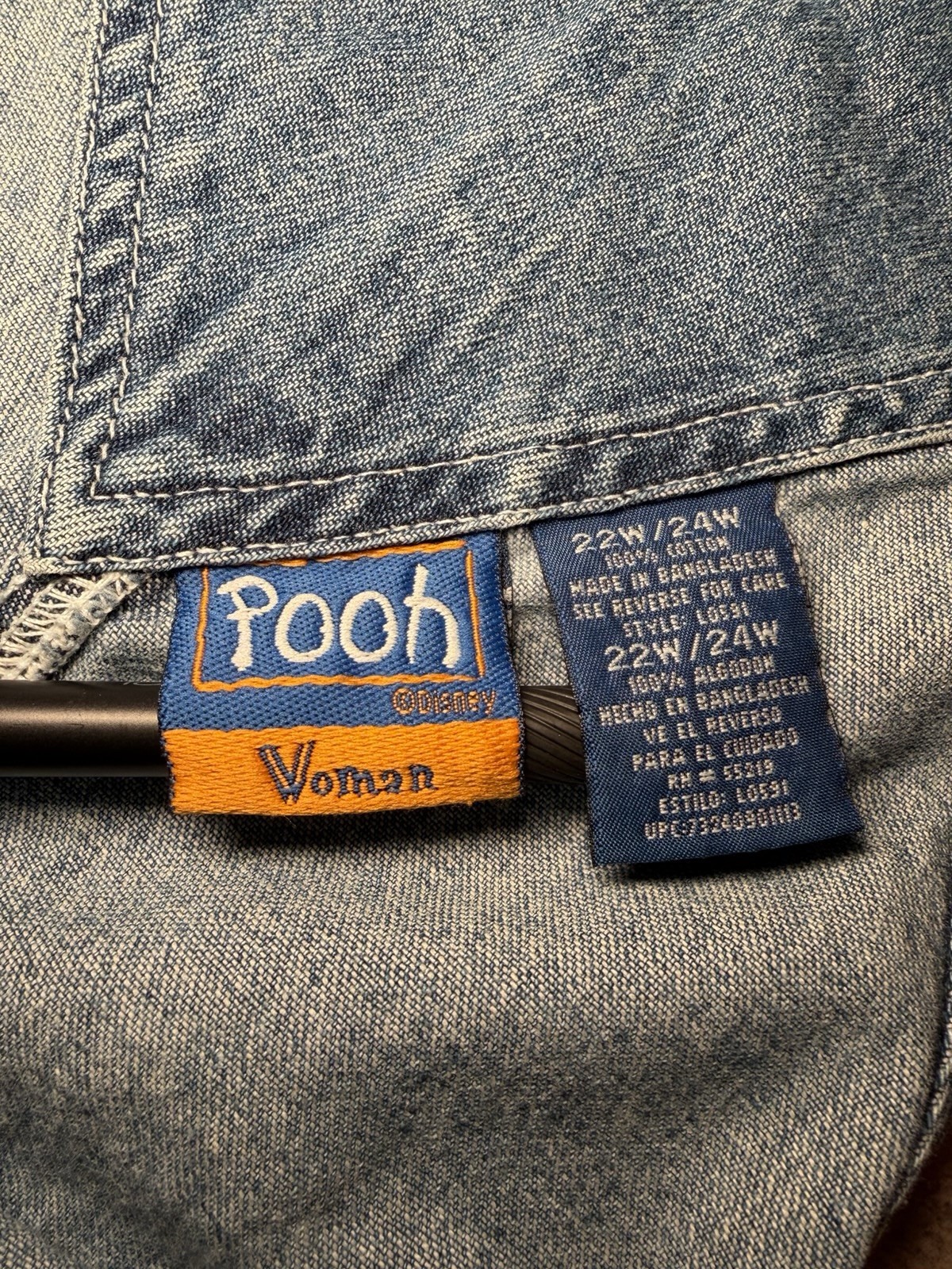 Winnie The Pooh Disney Denim Overalls Womens 22W/24W Wide Leg Carpenter Vintage