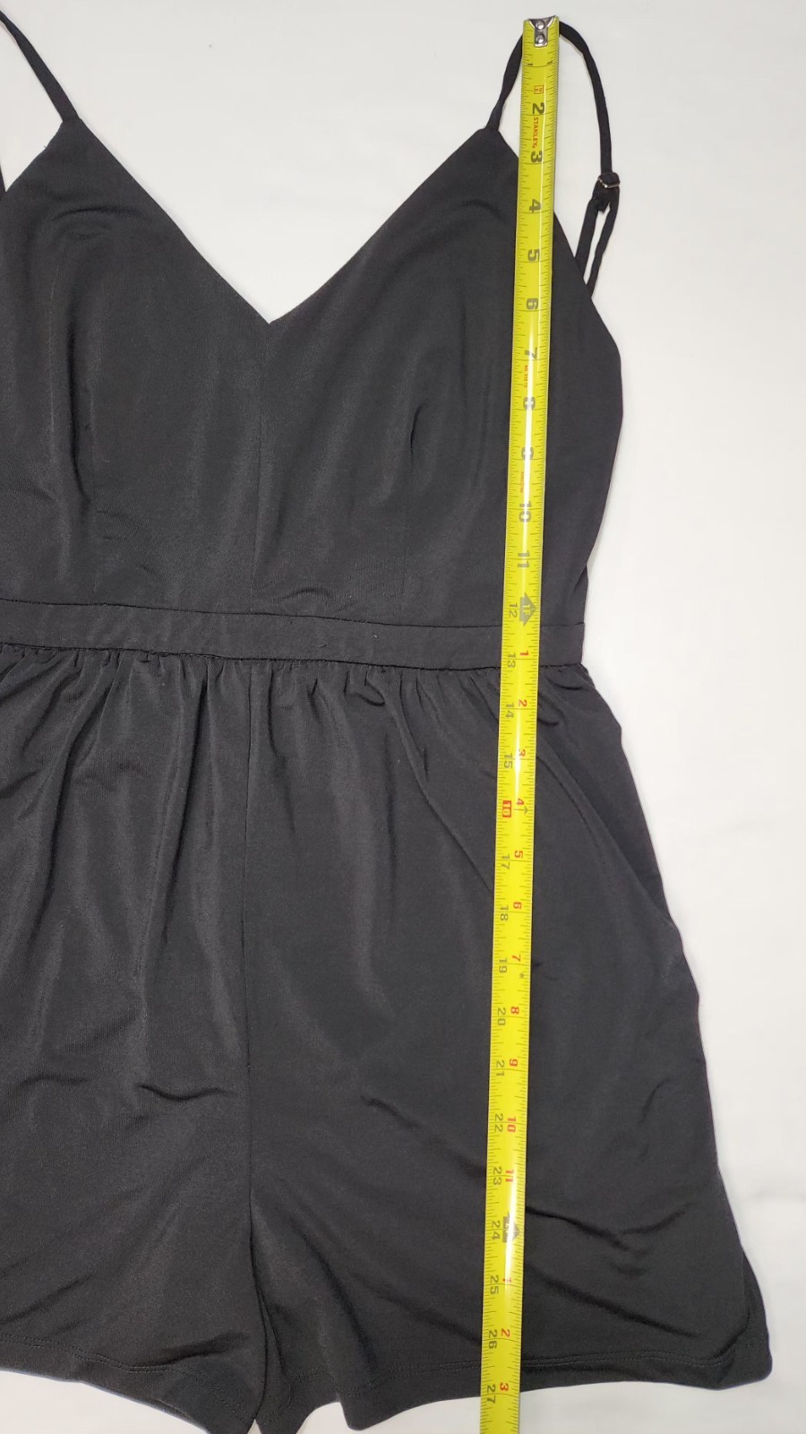 The Clothing Company Black M Cami Romper Neck spaghetti straps short jumper