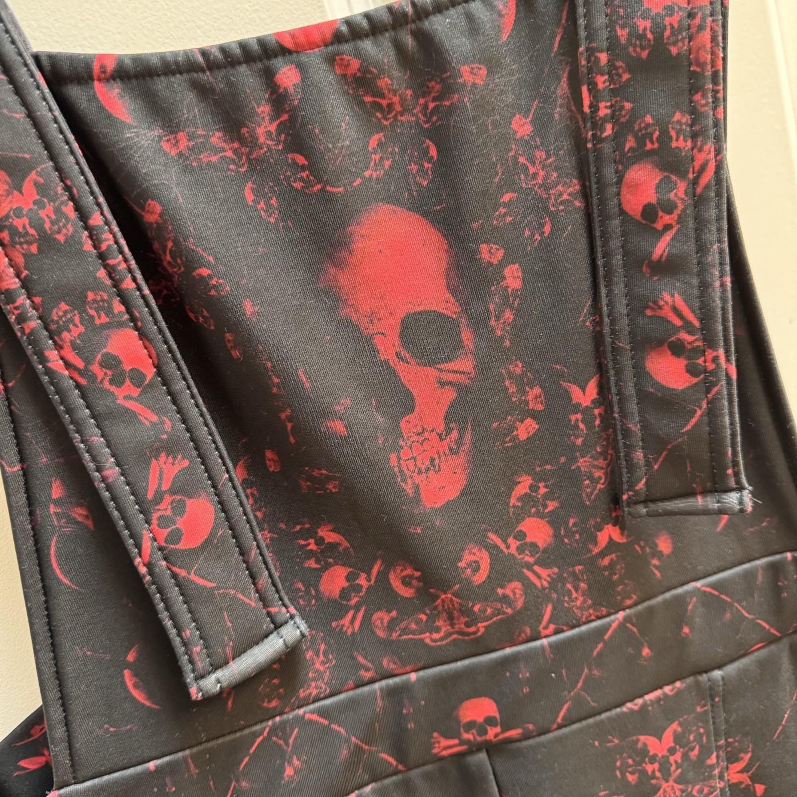 Black Milk Dead Pretty Overalls Sz Large Skulls Whimsigoth Dark Academia Red