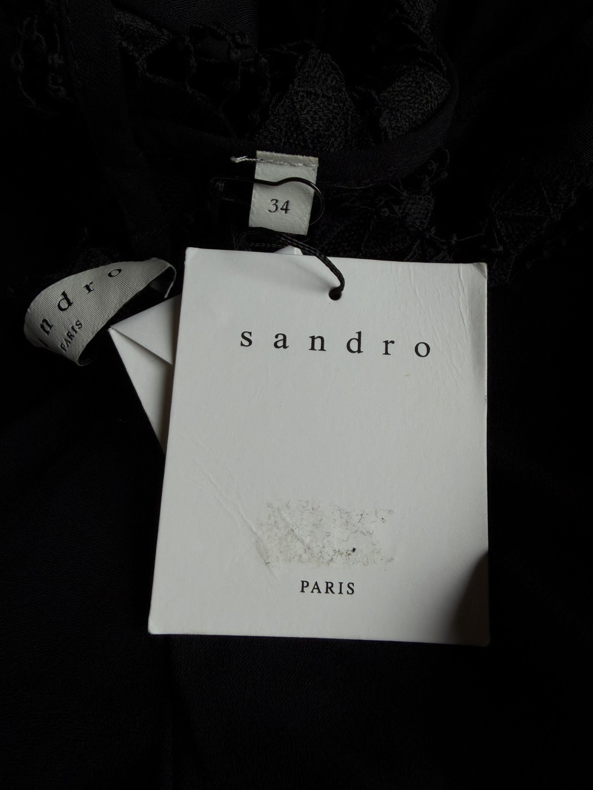 Sandro Paris jumpsuit black viscose size 34 XS women’s V-neck SFPCO00036