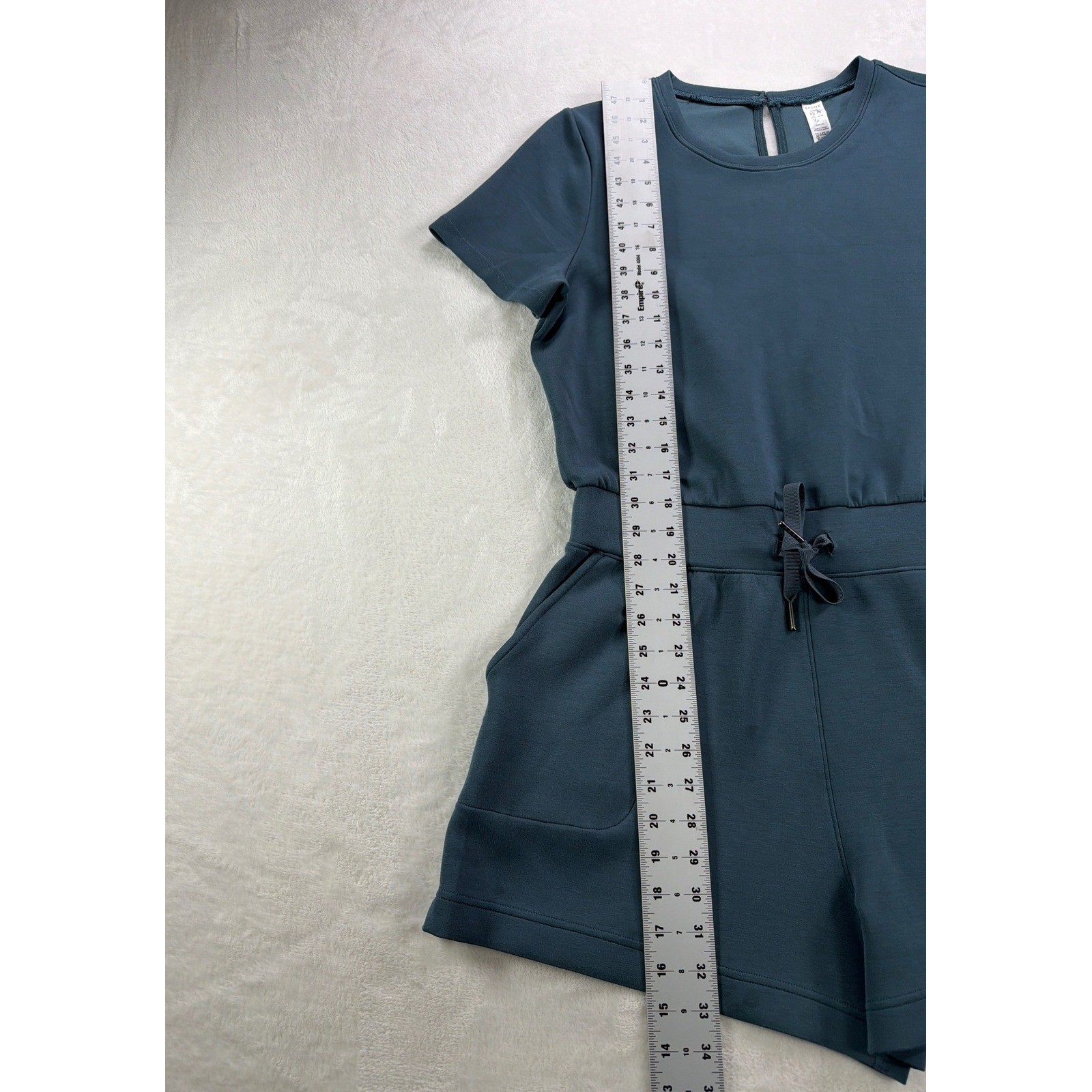 Spanx AirLuxe Romper Women’s Large Teal AirLuxe Modern Elegant Chic Travel