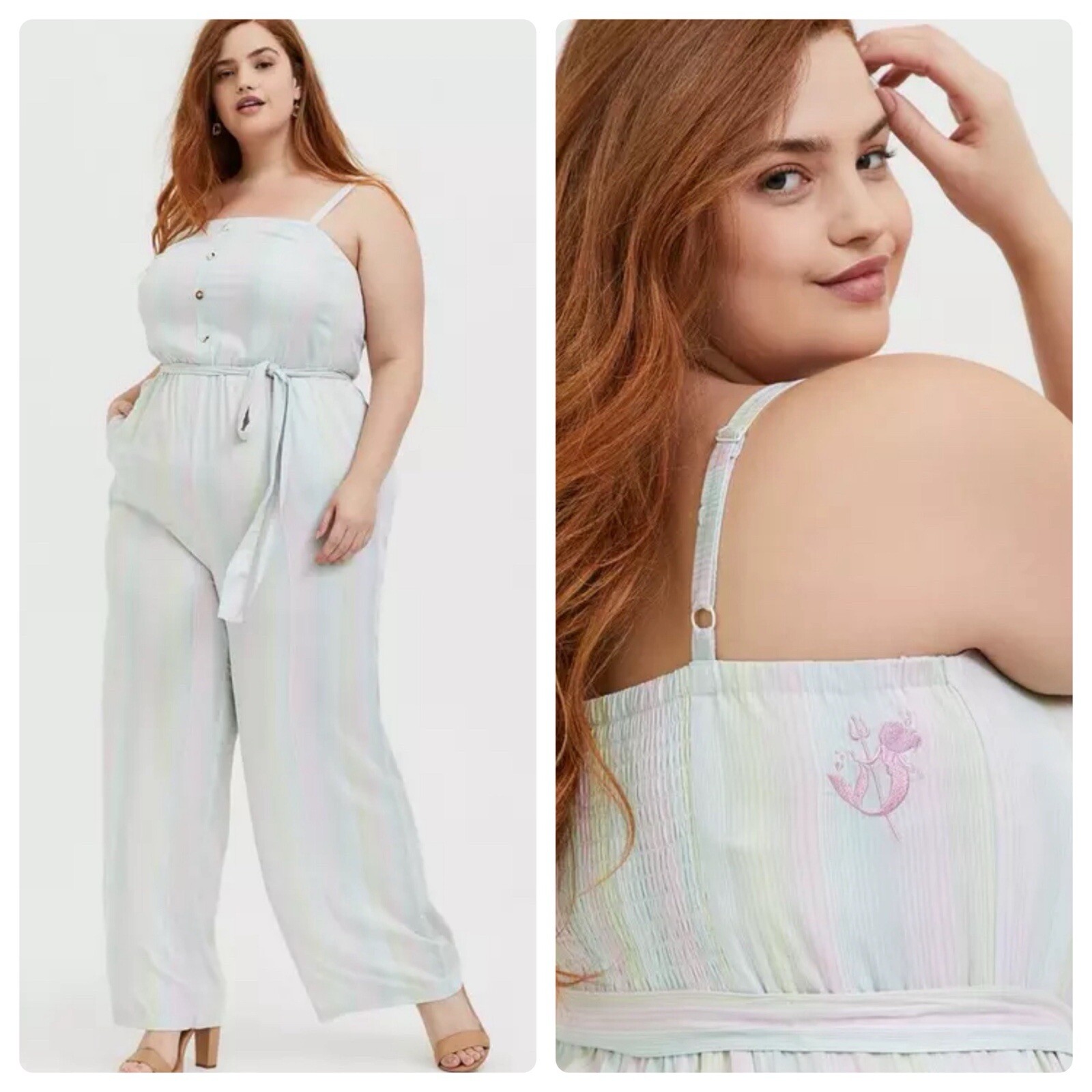 Torrid Her Universe Disney The Little Mermaid Ariel Challis Stripe Jumpsuit 3X