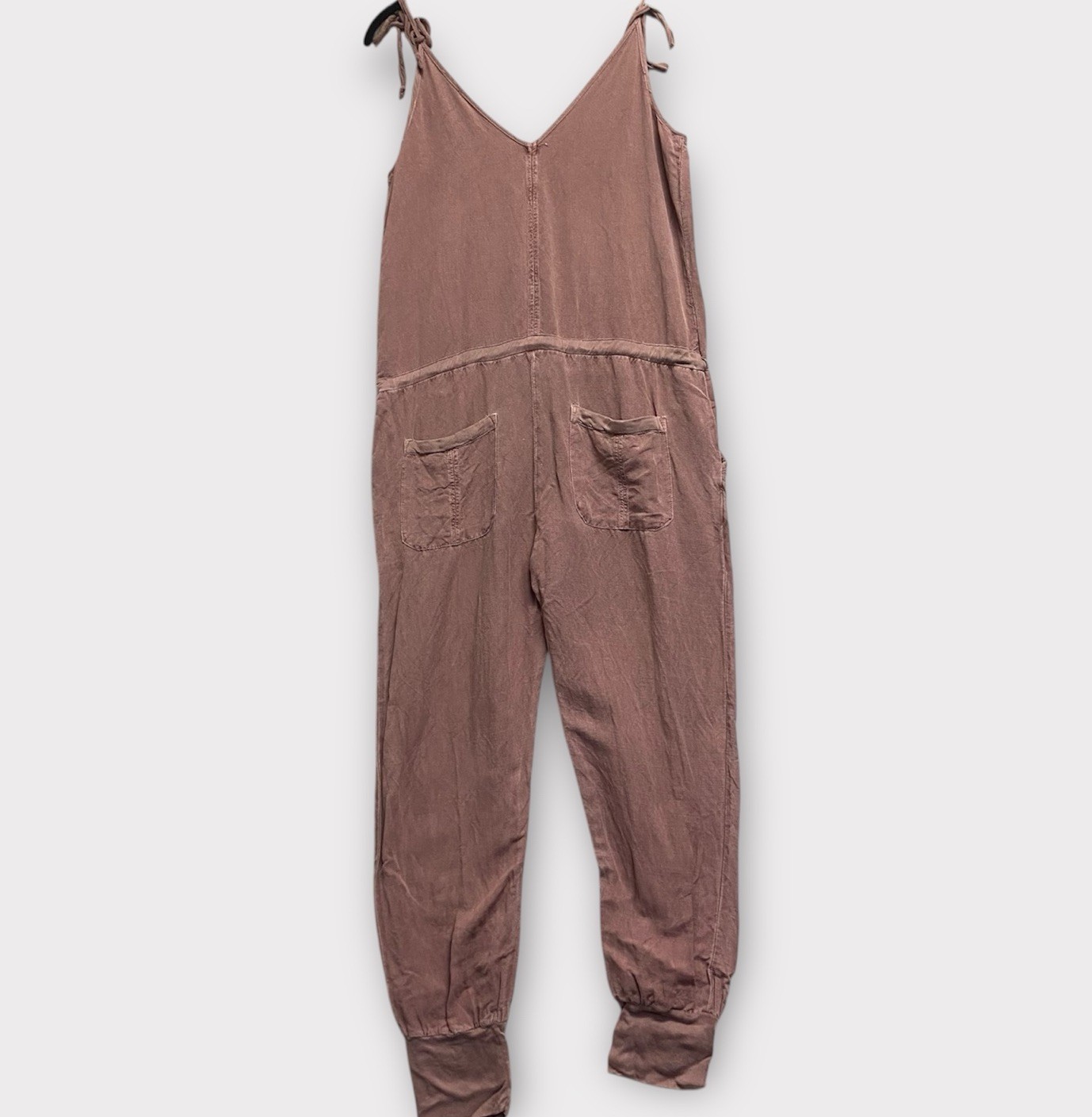 Young Fabulous & Broke YFB Womens Jumpsuit XS Linen Blend Tapered Leg Dusty Rose