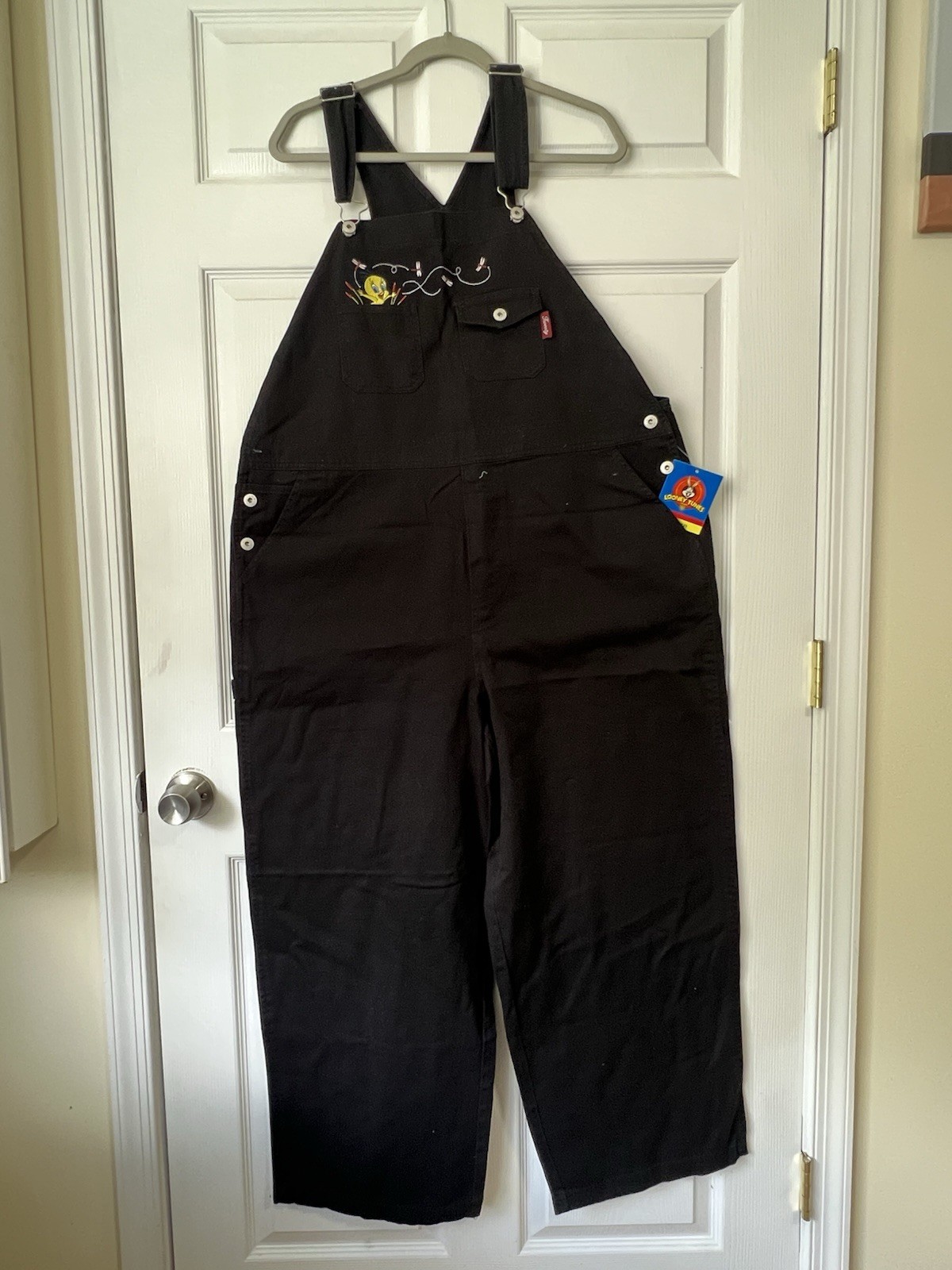 Vintage Looney Tunes Tweety Overalls Deadstock NWT XL 90s Y2K