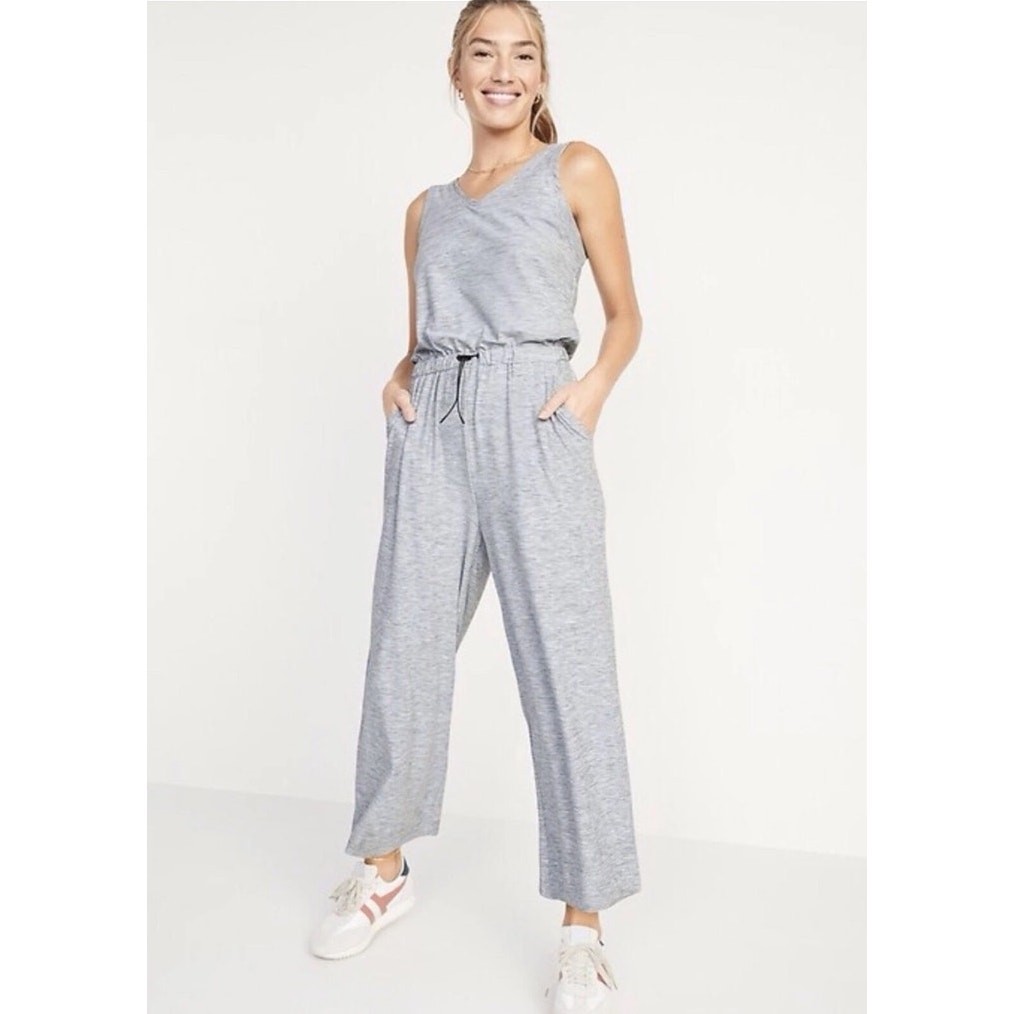 New Old Navy Active Womans Small Tall Breathe On Jumpsuit Wide Leg NWT
