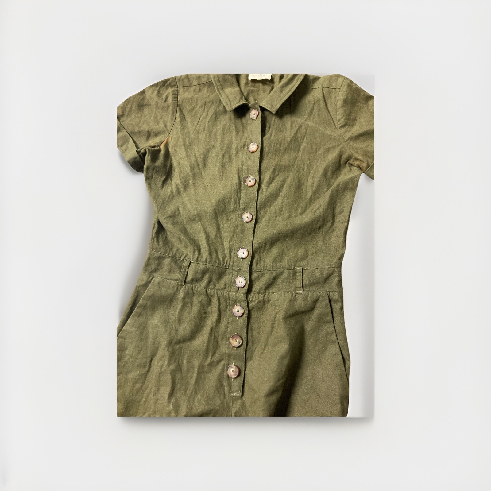 Sezane Bennie jumpsuit khaki us 4 36 Army Green New York Stroll Style