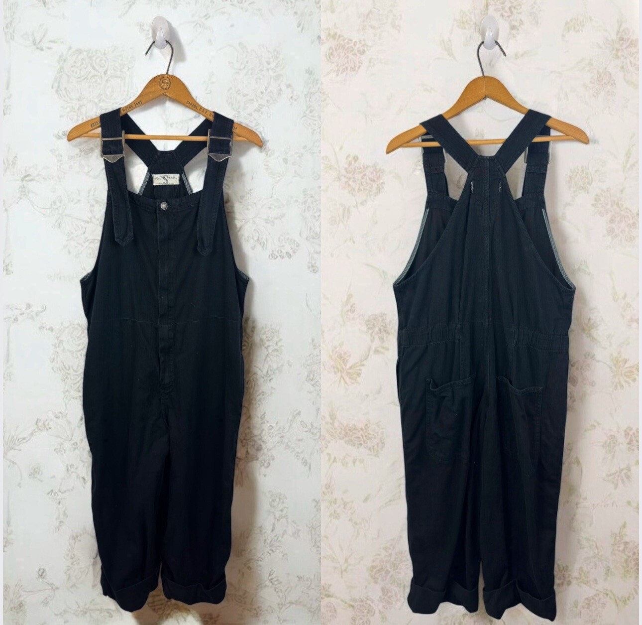 We The Free Overall Slouchy Relaxed Overalls Black Casual Baggy Jumpsuit Small