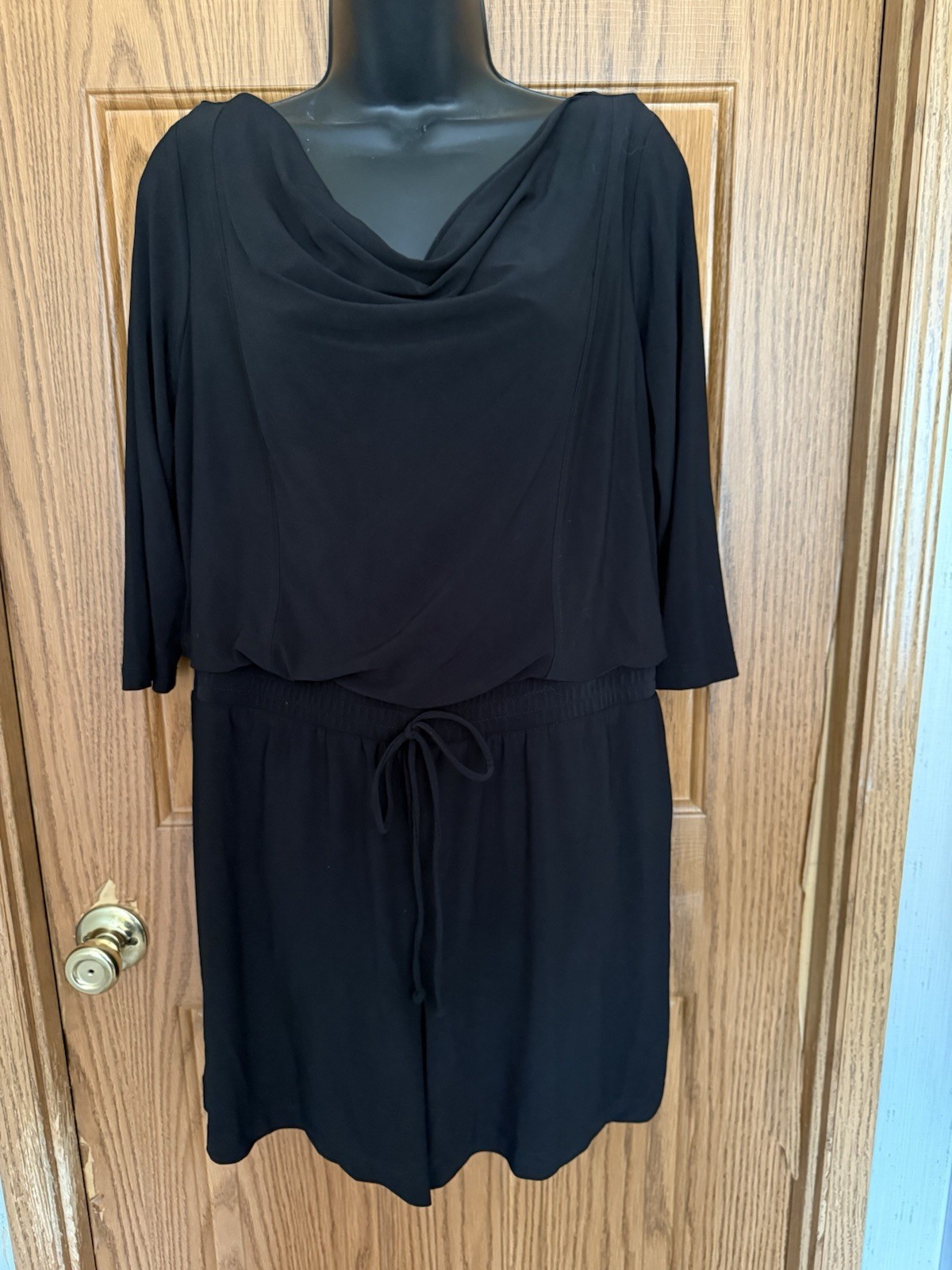 Cato Black Cowl Neck Romper Large