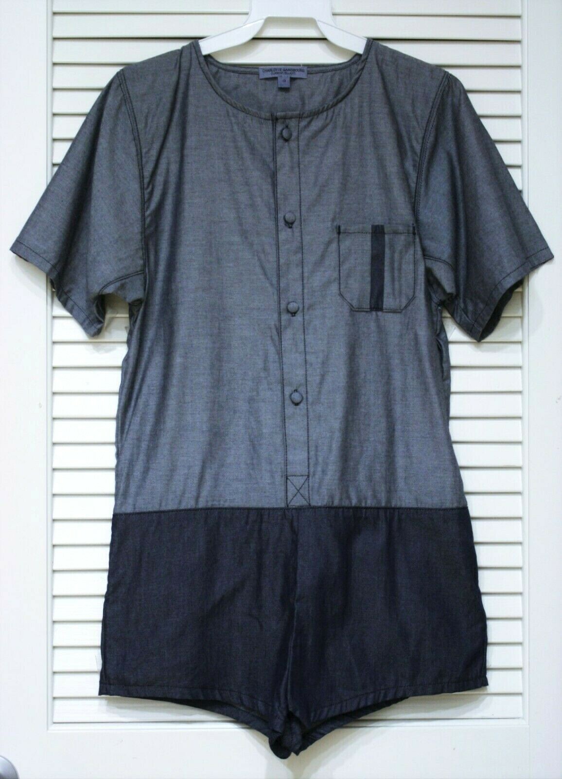 current elliott charlotte gainsbourg navy contrast romper 0 anthropologie
