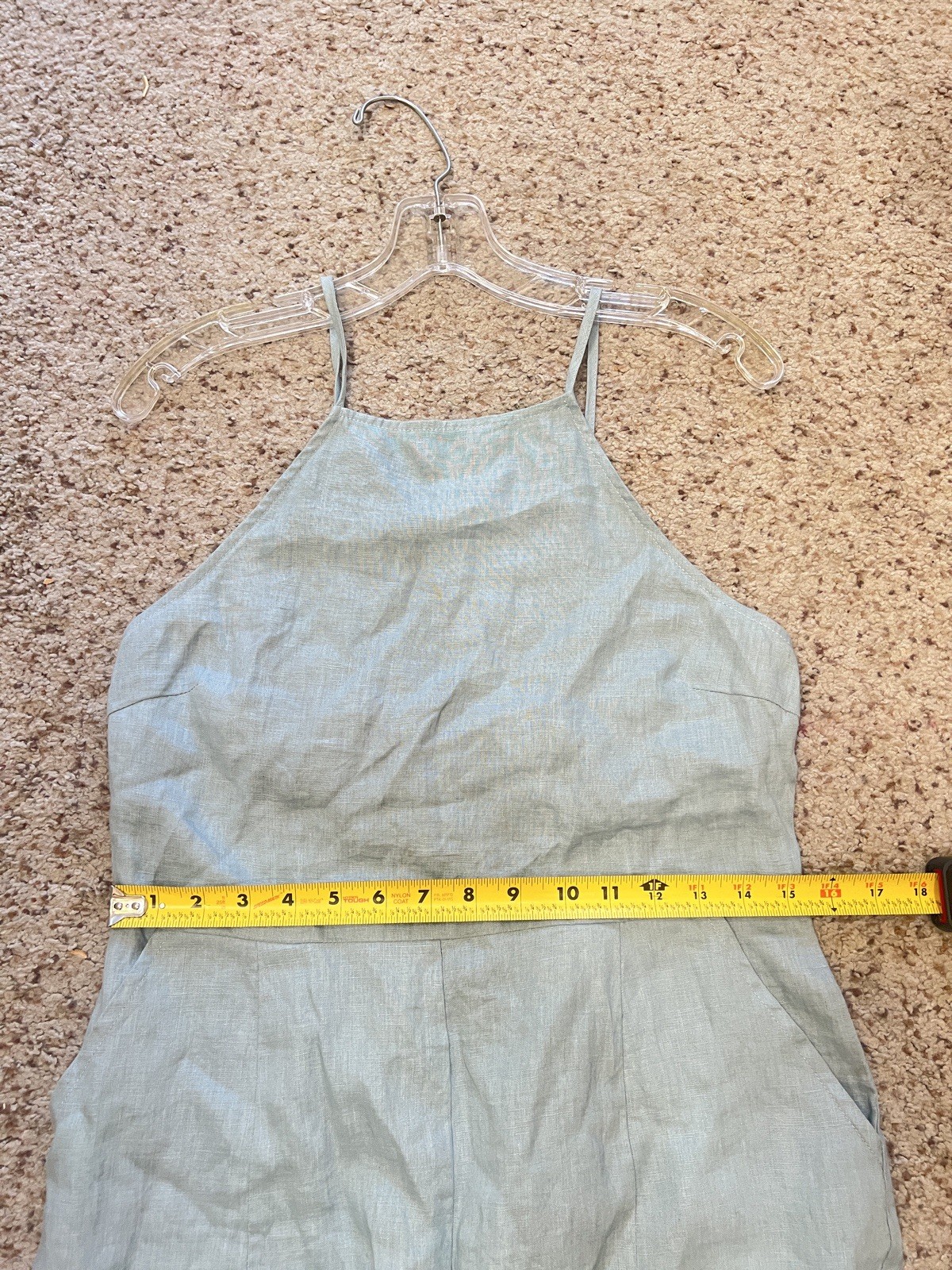 Reset blue adjustable open back culotte jumpsuit pockets summer beach medium