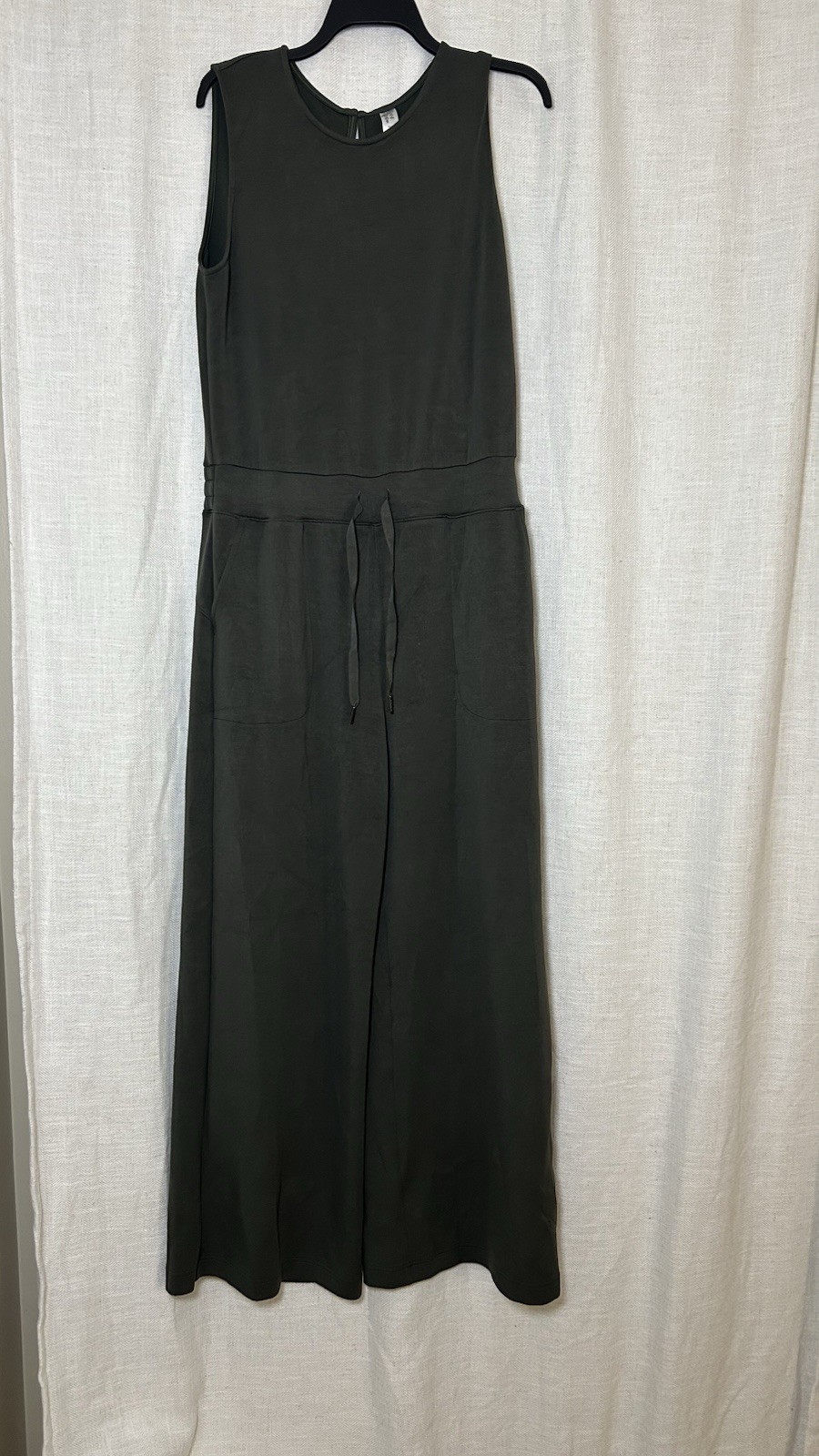 Spanx Airluxe Sleeveless Knit Green Jumpsuit Athleisure One Piece Size XL