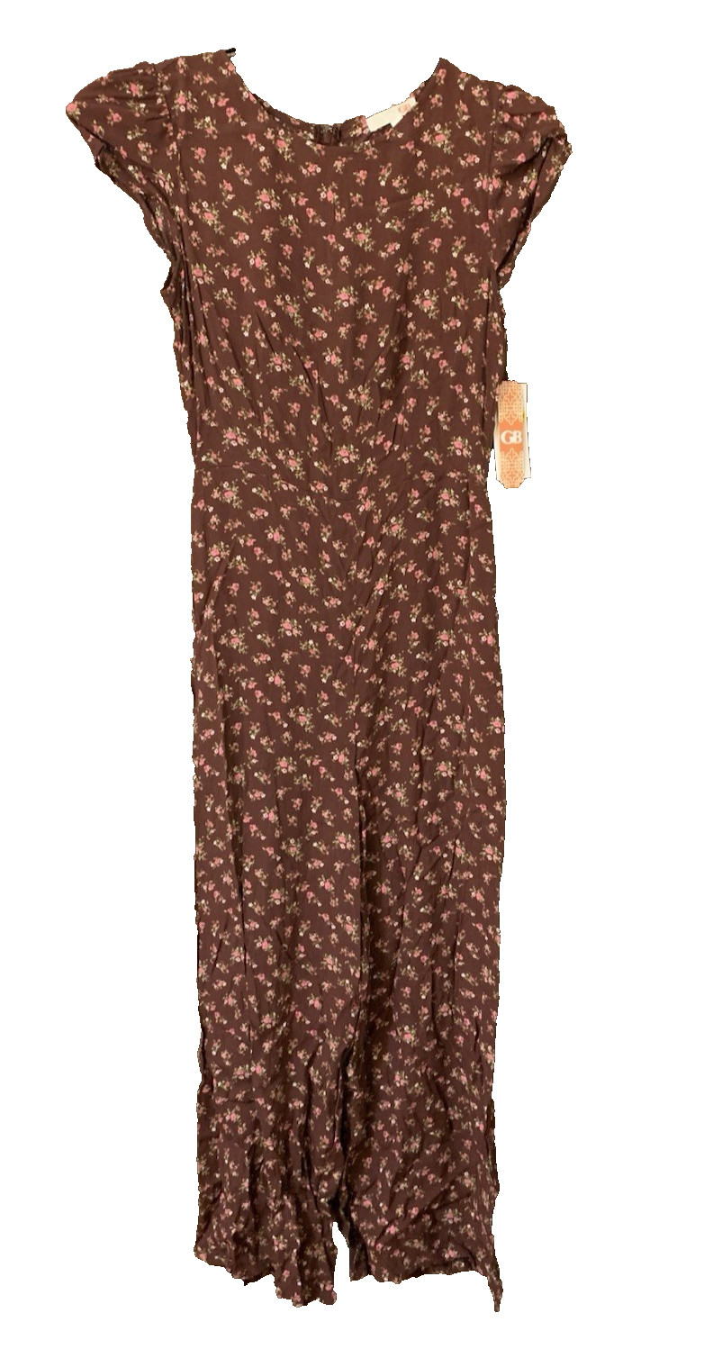 Gianni Bini Womens New $69 Jumper Jumpsuit Romper Pants sz Large 12 14 Brown NWT