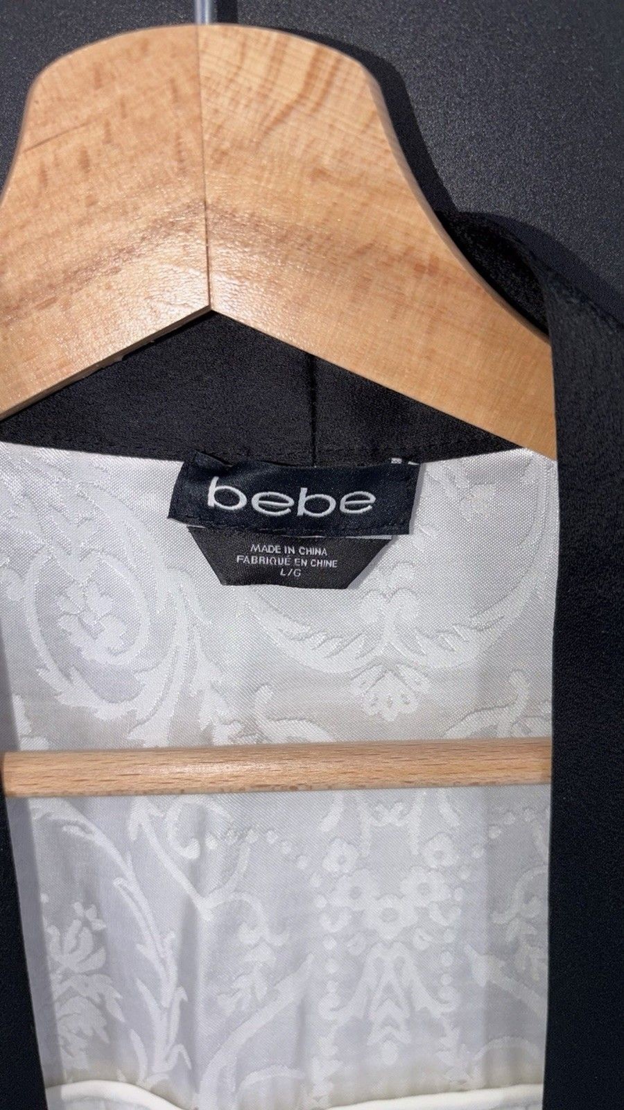 Bebe Pleated Open Front Kimono Jacket L