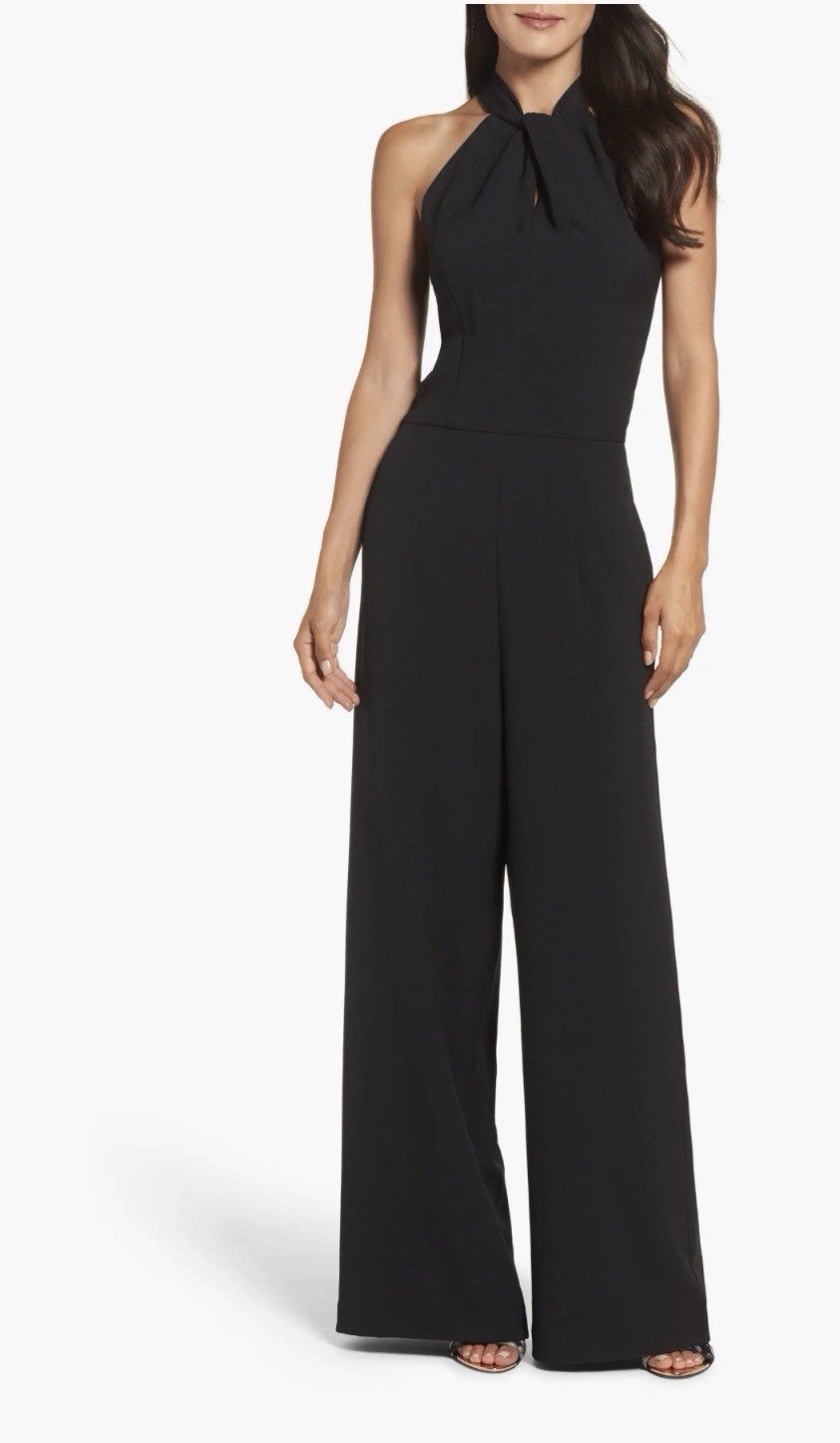 Julia Jordan Black Halter Neck Wide Leg Jumpsuit Womens Size 10 Sleeveless