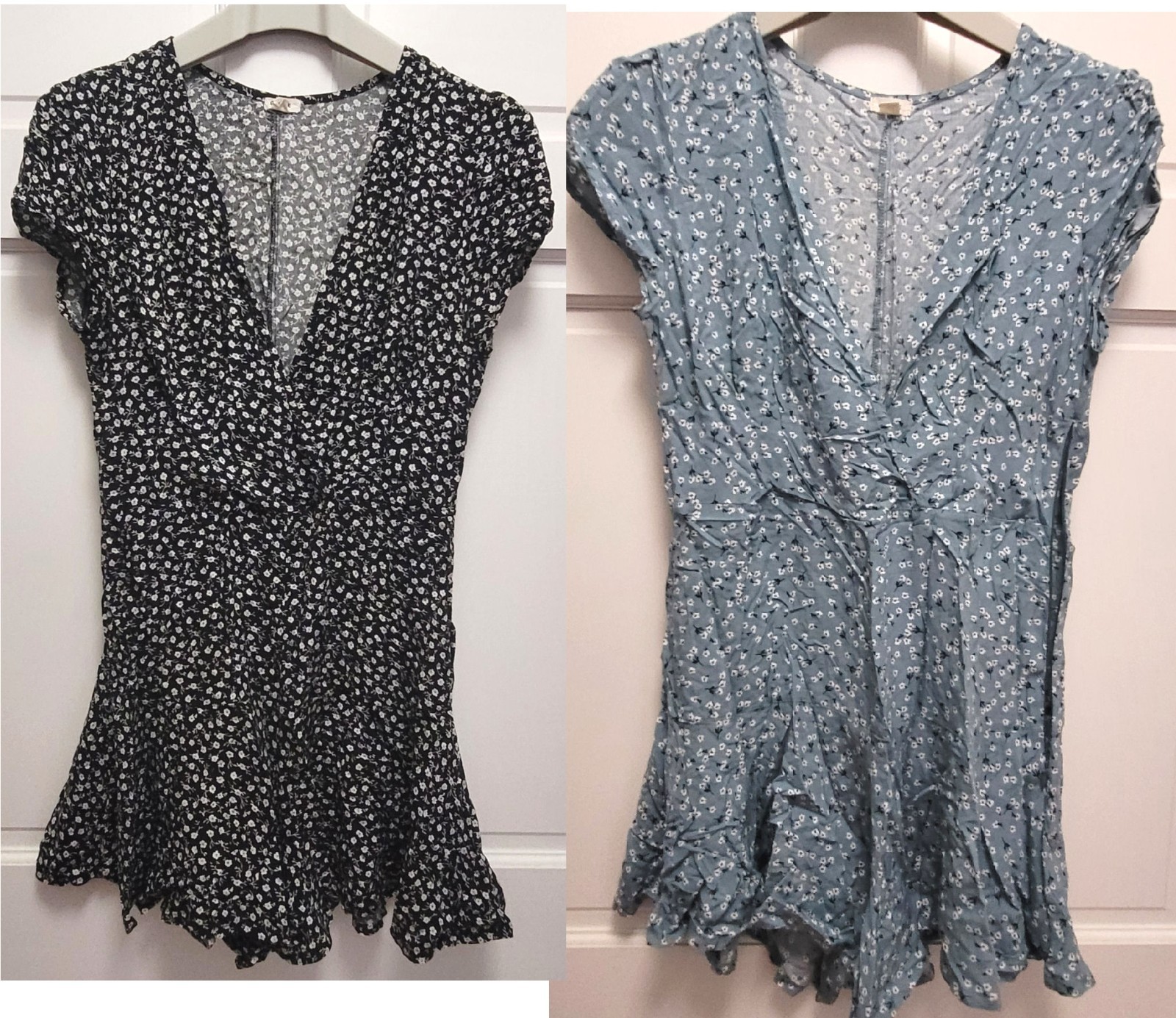2 Garage Women’s 100% Viscose Faux Wrap Romper Shorts – Ditsy Floral – Medium