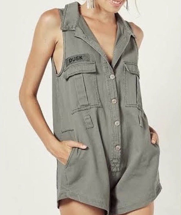 Spell & The Gypsy DUSK Boiler Suit M Medium Romper Playsuit Khaki 8/10 Au 4/6 US