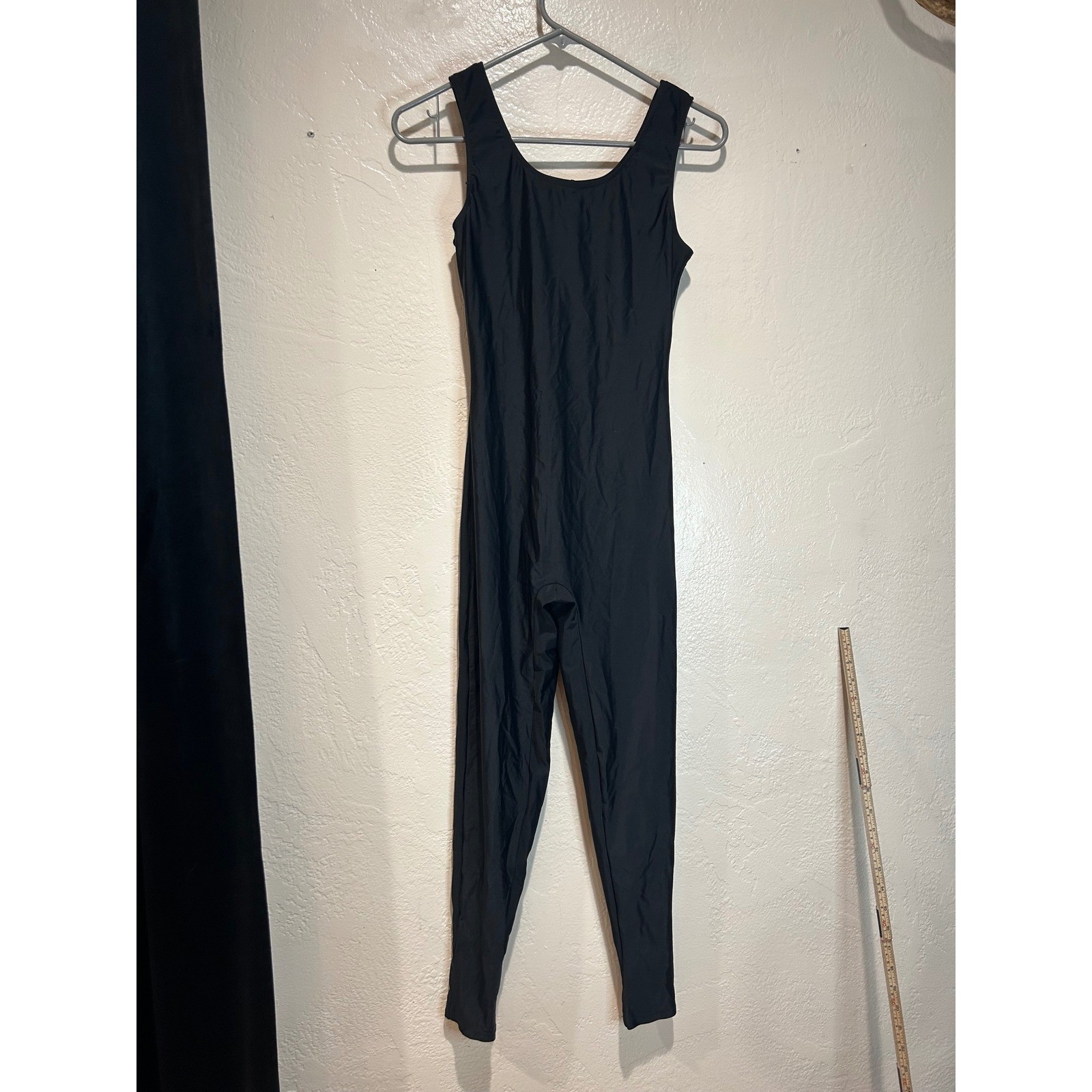 Kepblom Womens Black Scoop Neck Sleeveless Full Length Unitard Catsuit Size M