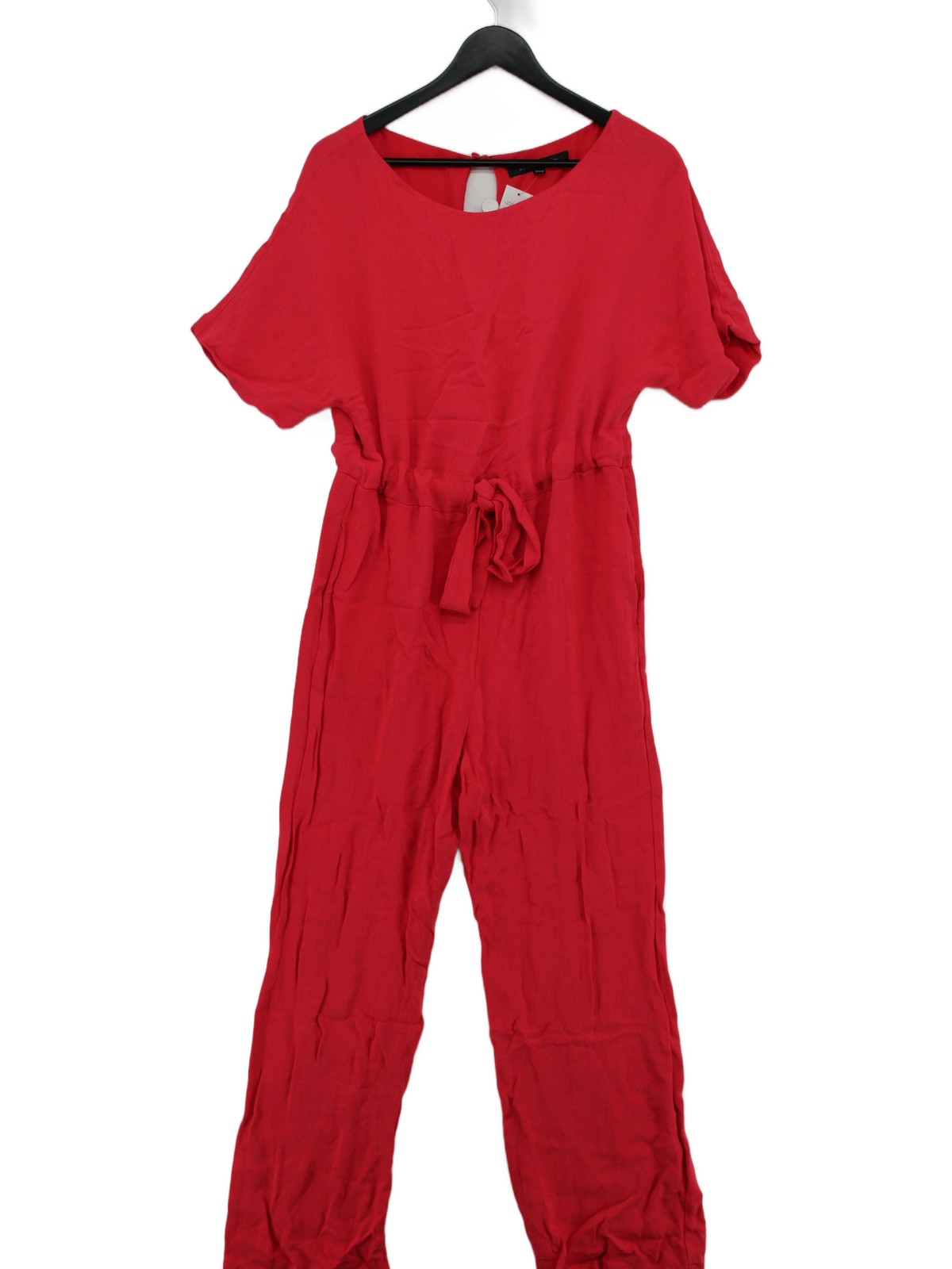 French Connection Women’s Jumpsuit UK 12 Red Viscose with Polyester Jumpsuit