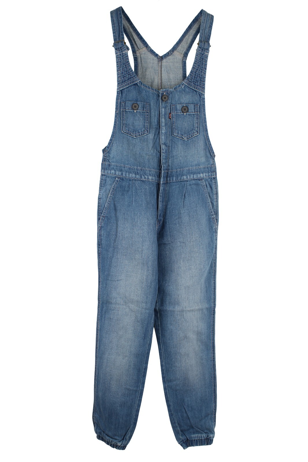 Levi’s Women’s Denim Overalls Red Tab Tapered Leg Cuffed Adjustable Overalls