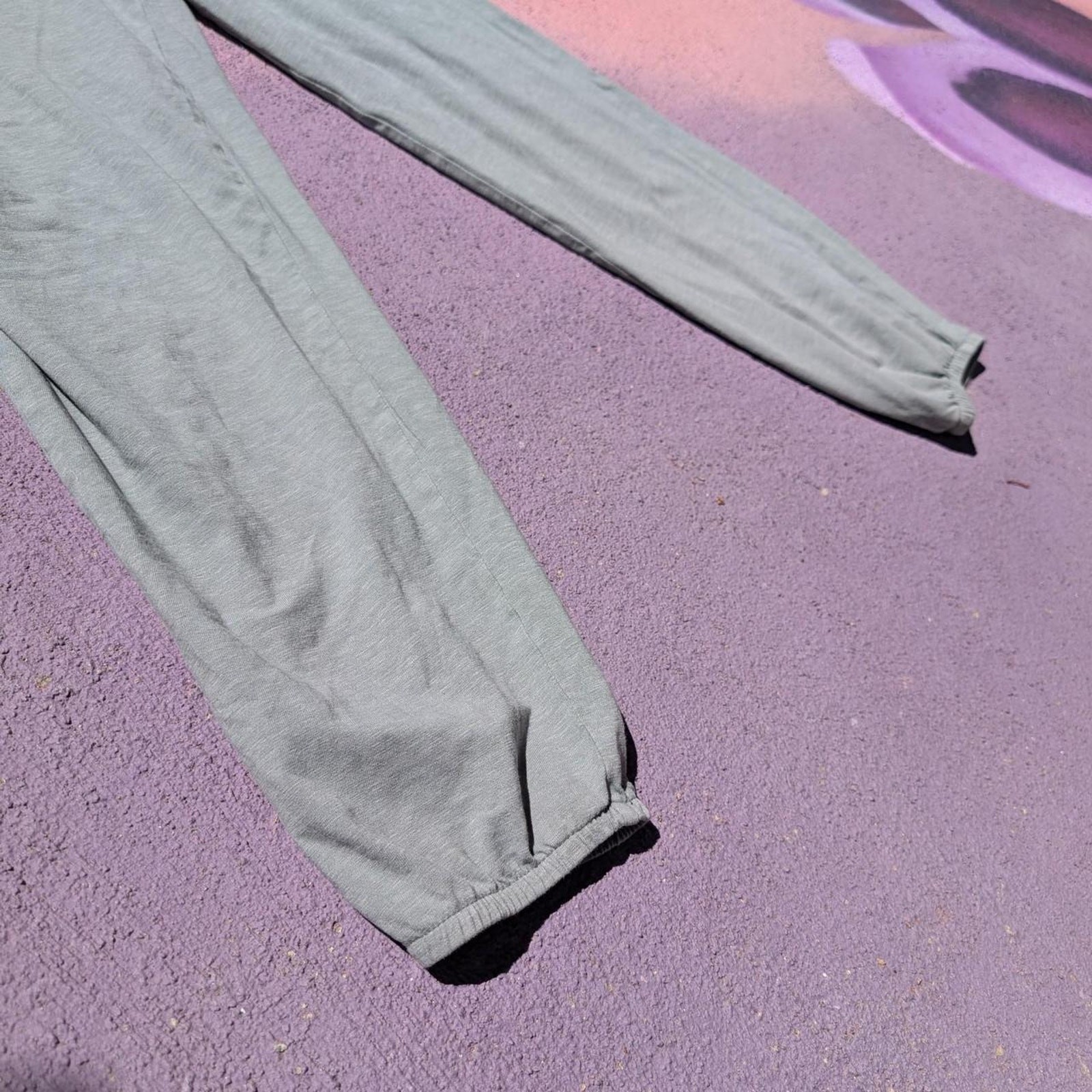 Aerie Real Me Sage Green Racerback Jogger Jumpsuit Pockets XS