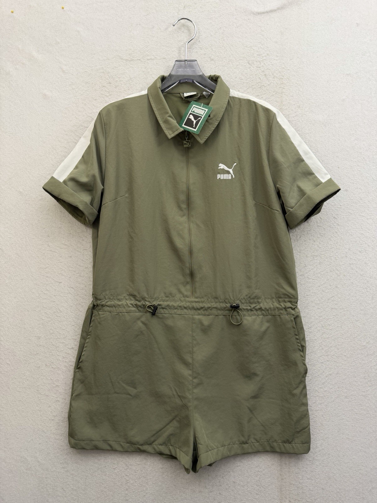 Puma Jumpsuit Womens Medium Green Classic Woven Sportswear NWT