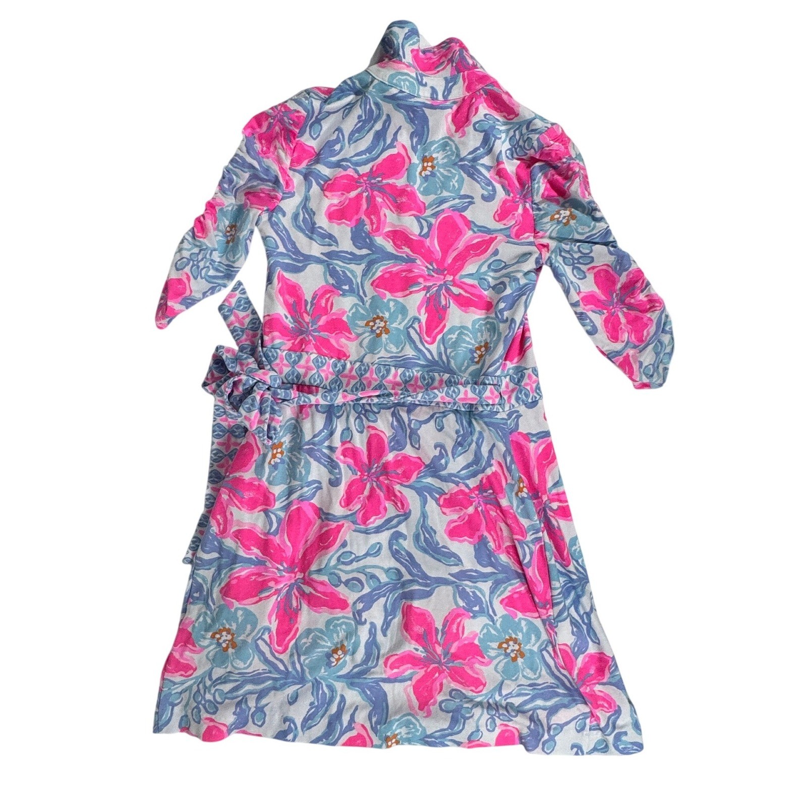 Lilly Pulitzer Ibby Skirted Romper Womens XXS Pink Blue NWT Floral Wrap Dress