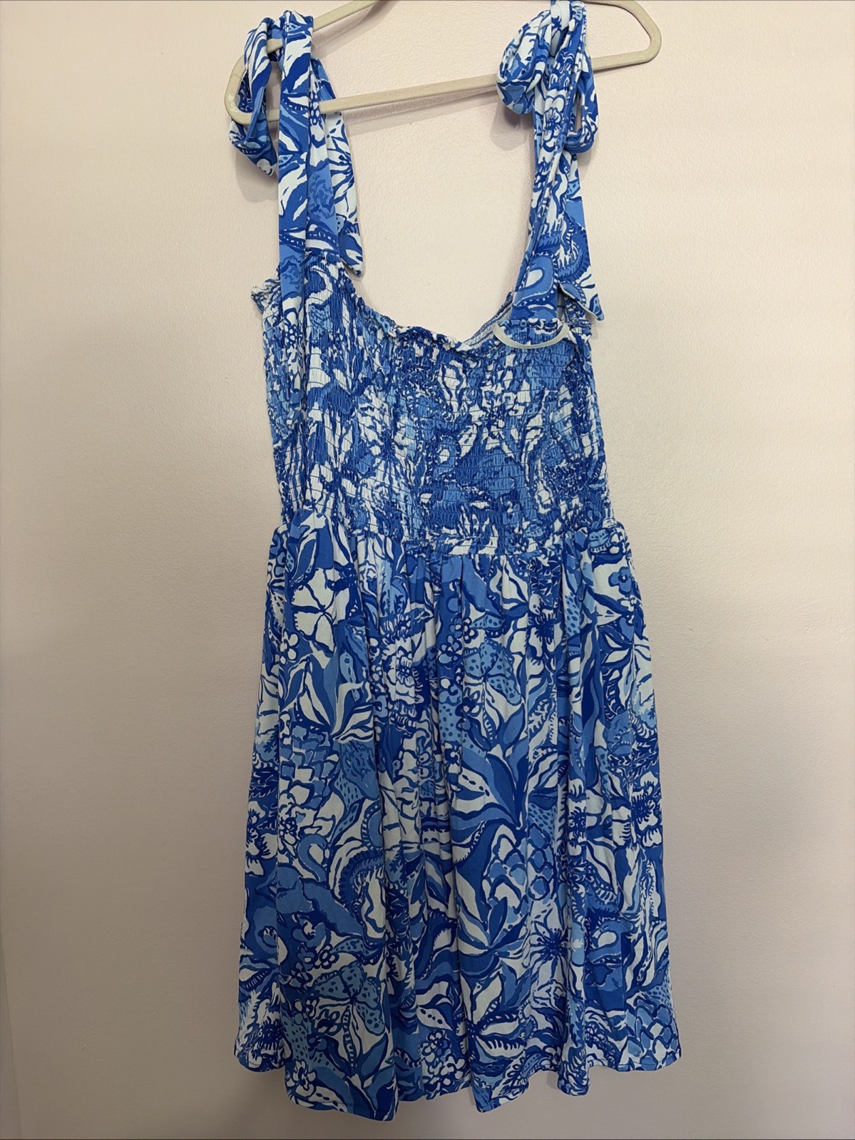 Womens Lilly Pulitzer Flocking Fabulous Rivera Smocked Skirted Romper Size Large